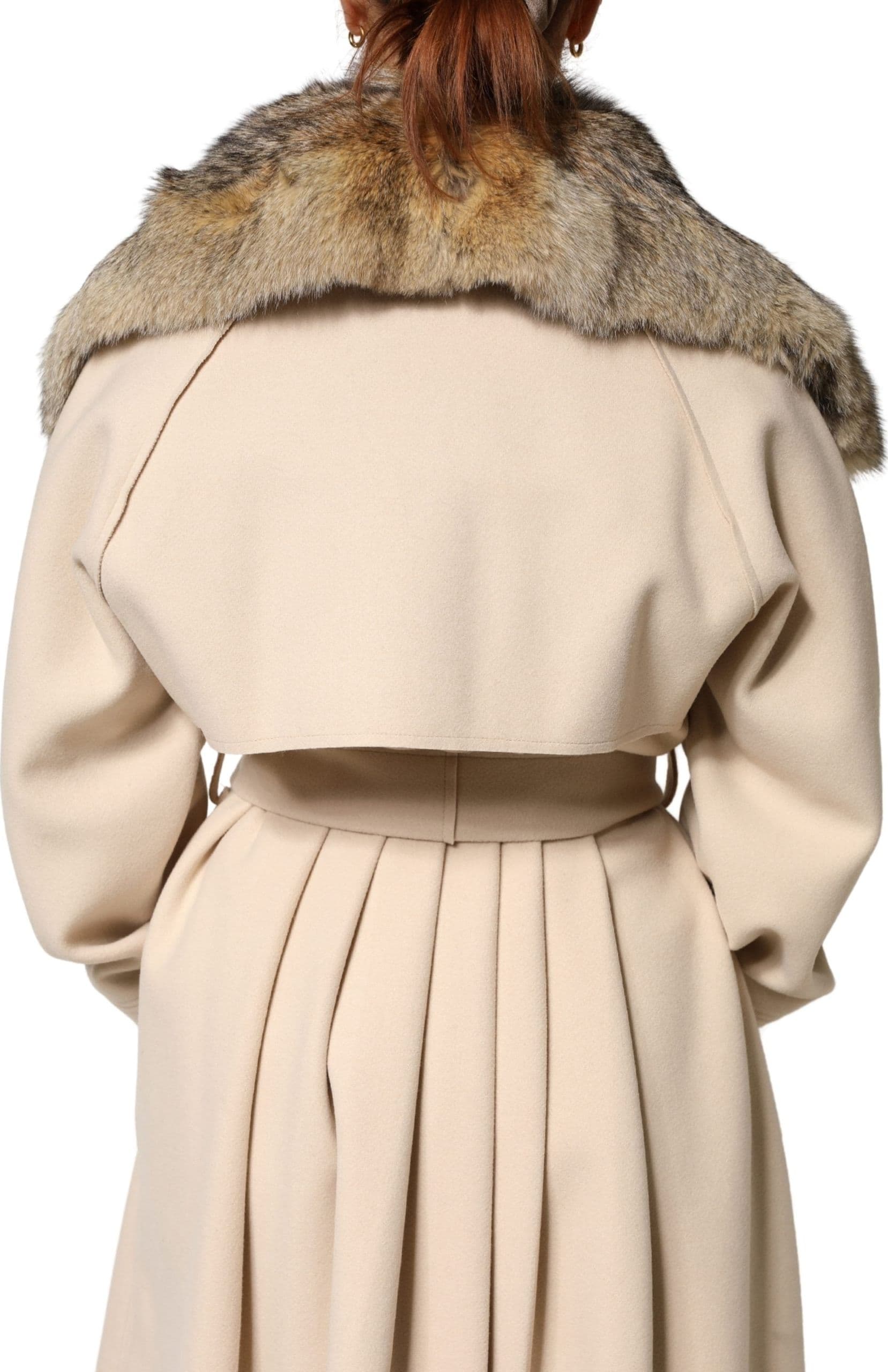 Dolce & Gabbana Brown Fur Shoulder Collar Neck Wrap Scarf - 5