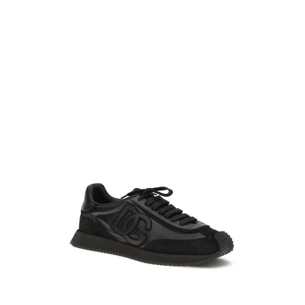 Dolce & Gabbana Black Calf Leather Bos Taurus Athletic Sneakers - 2