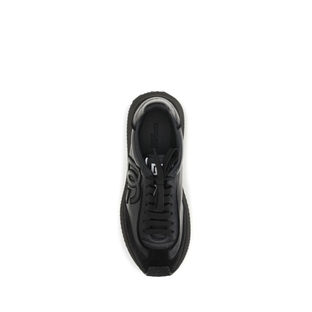 Dolce & Gabbana Black Calf Leather Bos Taurus Athletic Sneakers - 4