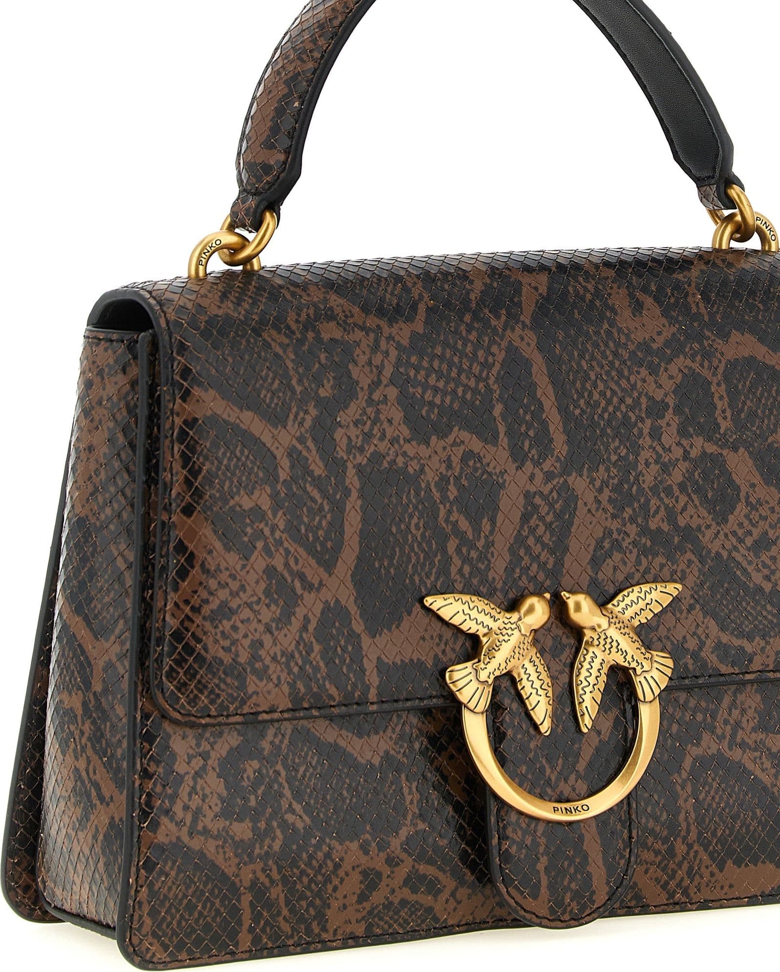 PINKO Brown Calfskin Handbag - 3