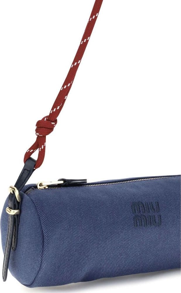 Miu Miu Blue Cotton Shoulder Bag - 4