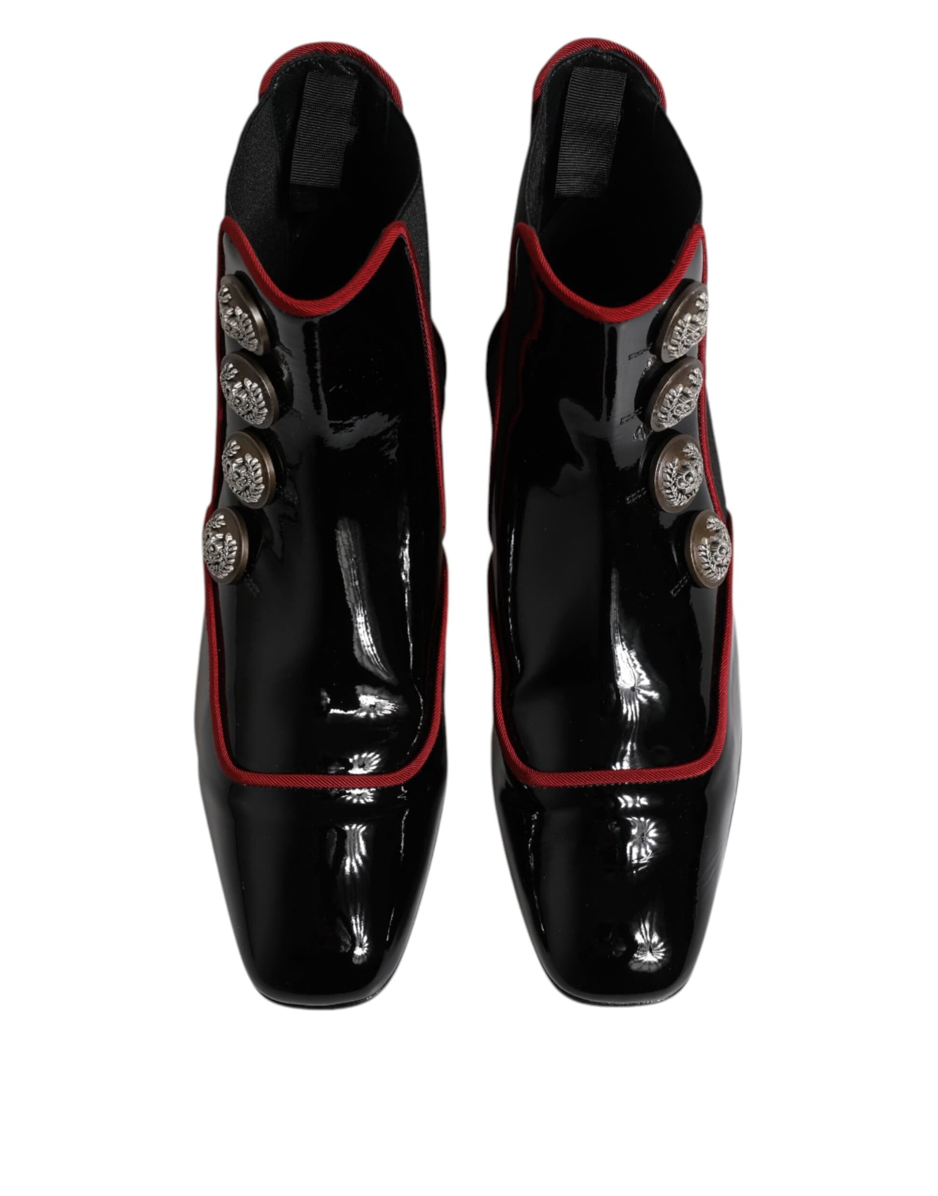 Dolce & Gabbana Black Jackie Buttoned Chelsea Boots Shoes - 2