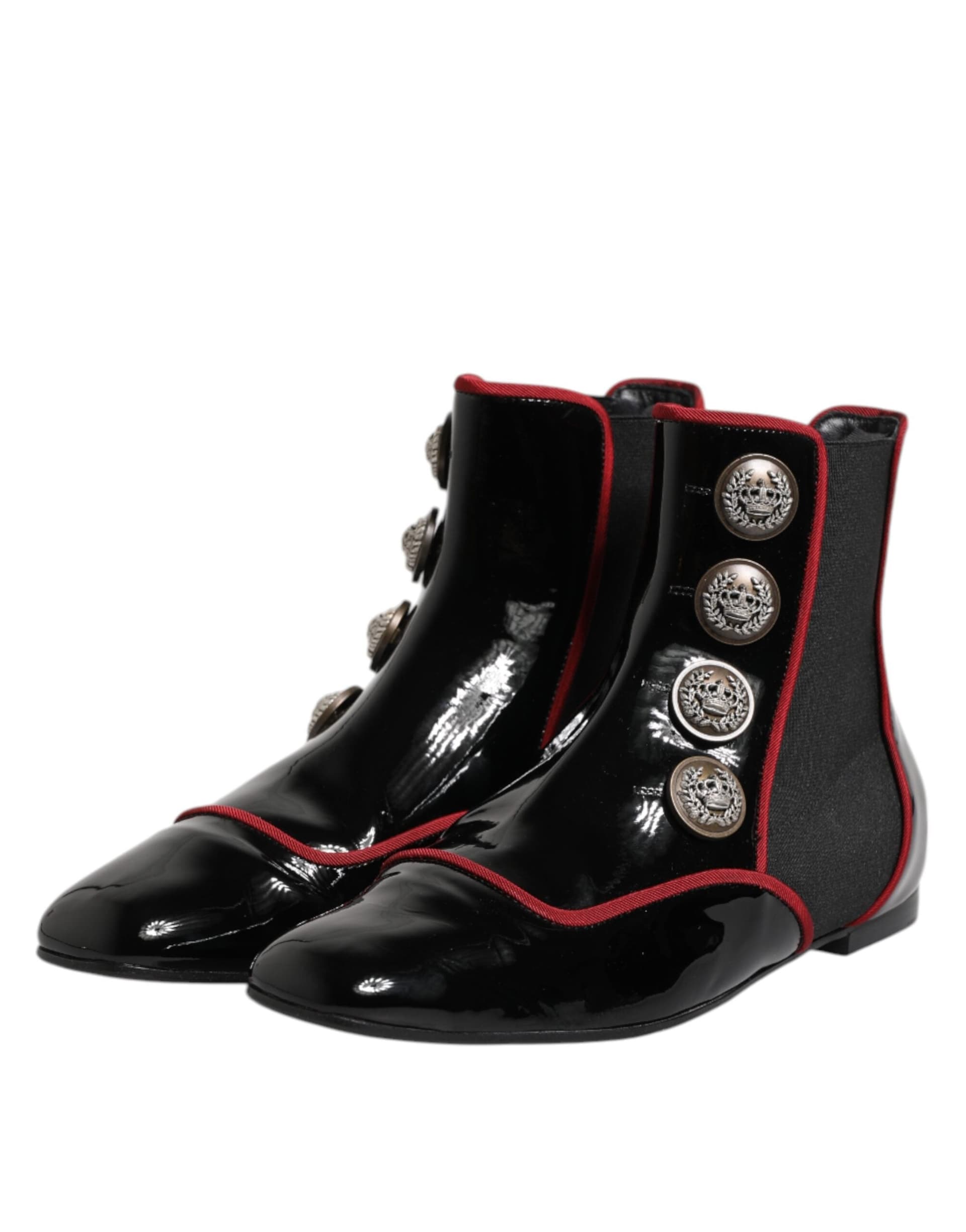 Dolce & Gabbana Black Jackie Buttoned Chelsea Boots Shoes - 3
