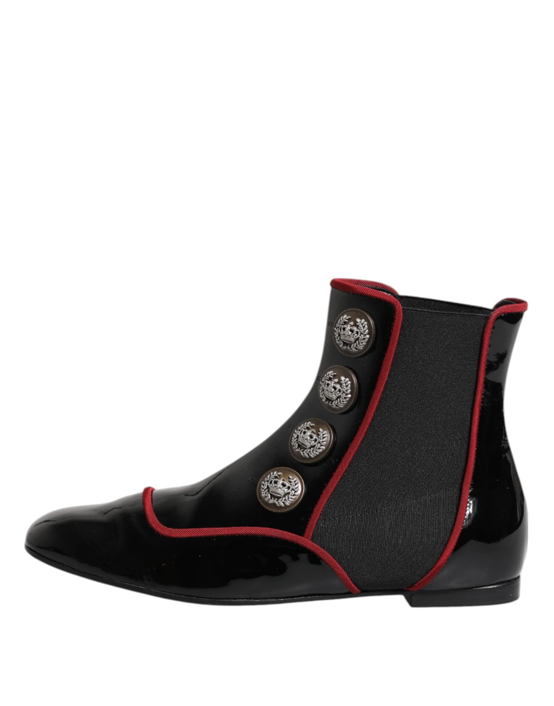 Dolce & Gabbana Black Jackie Buttoned Chelsea Boots Shoes - 5