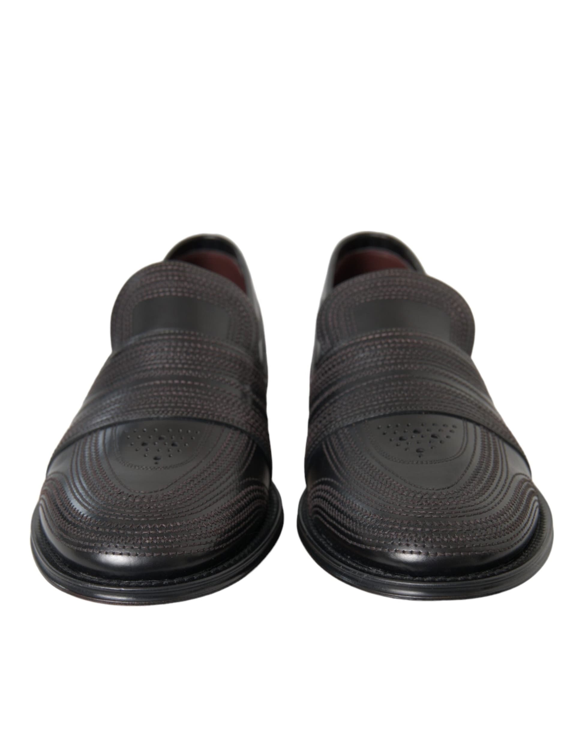 Dolce & Gabbana Black Brown Leather Loafer Men Dress Shoes - 2