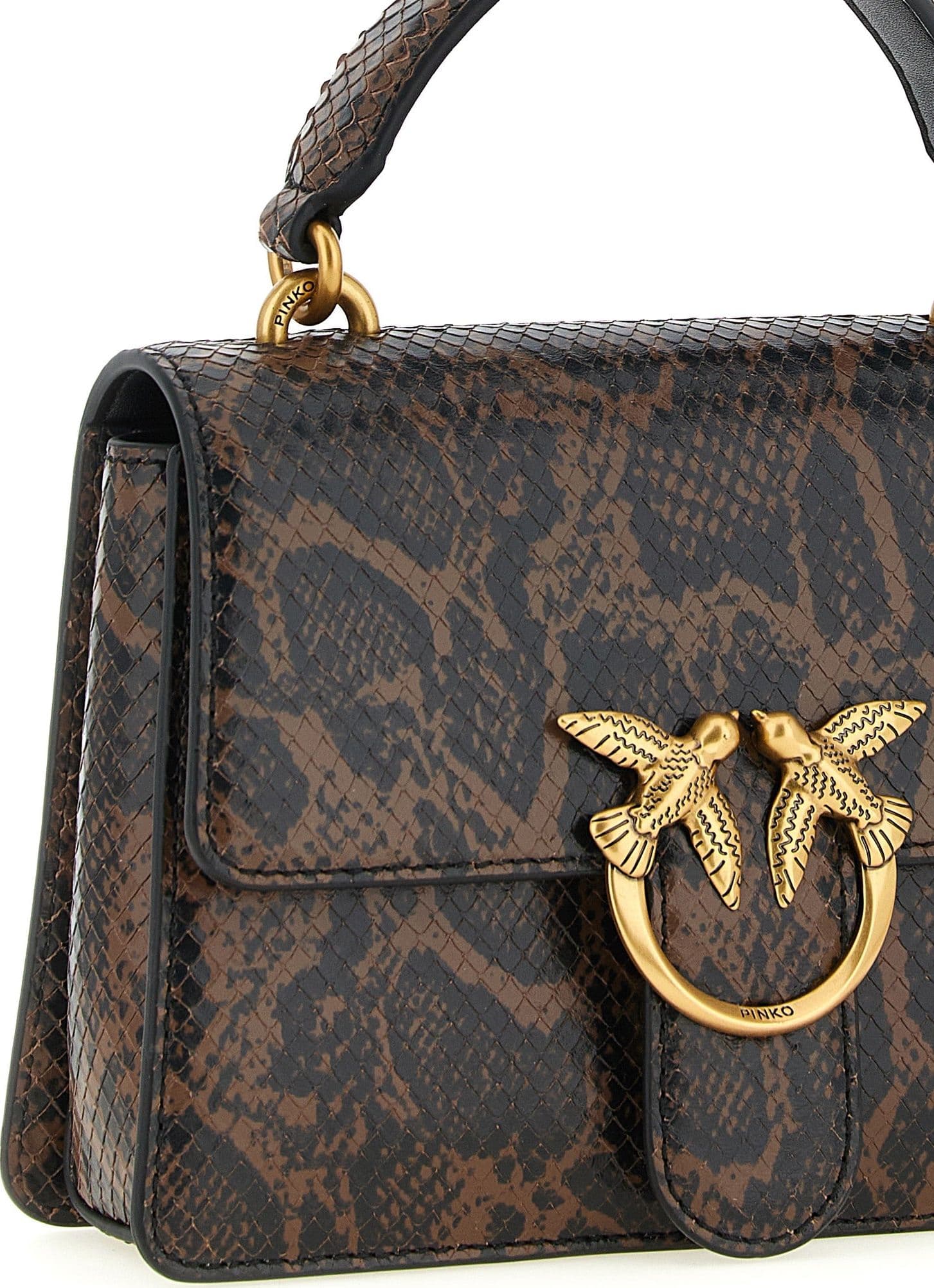 PINKO Brown Calfskin Handbag - 3
