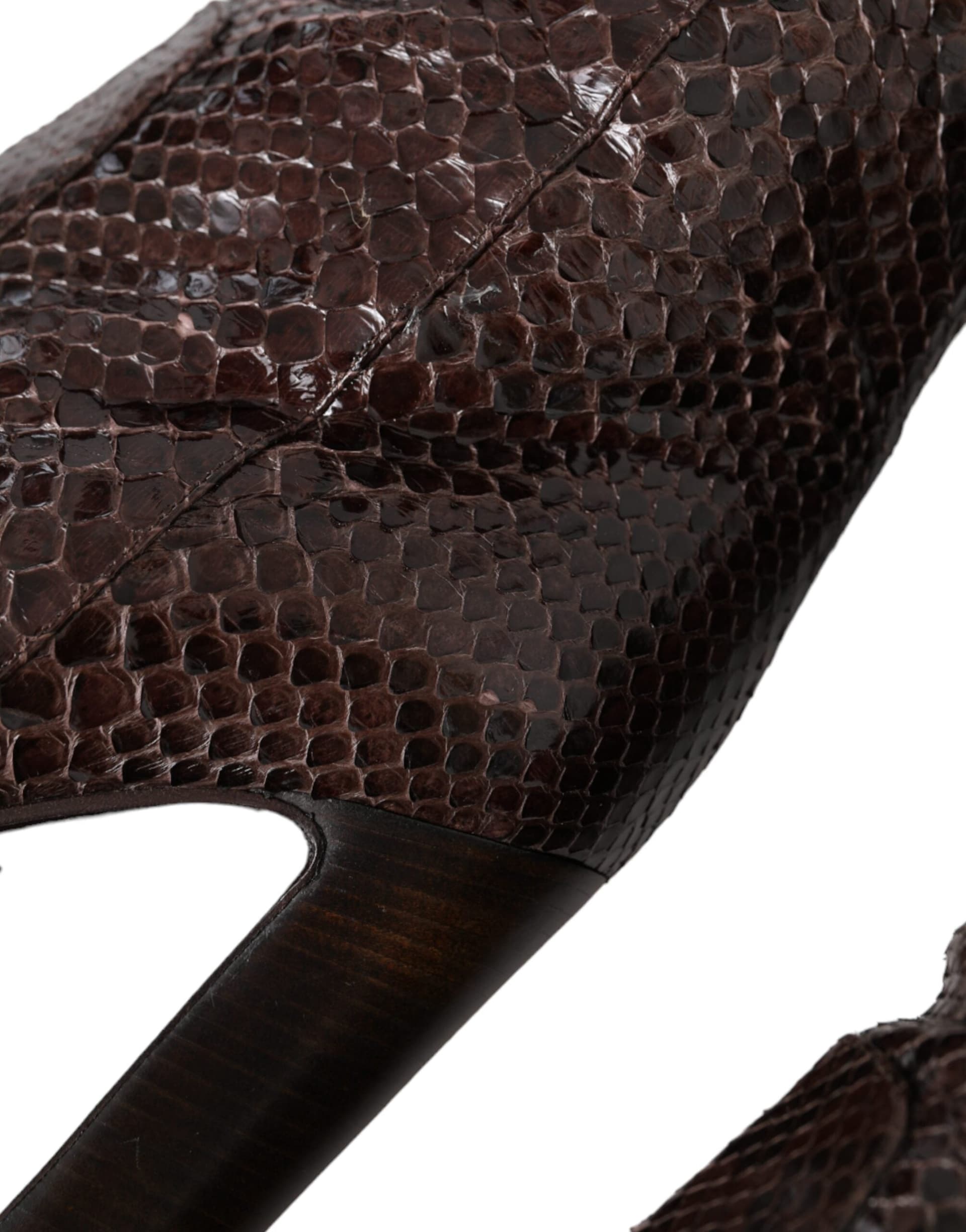 Dolce & Gabbana Brown Exotic Leather Heels High Boots Shoes - 8