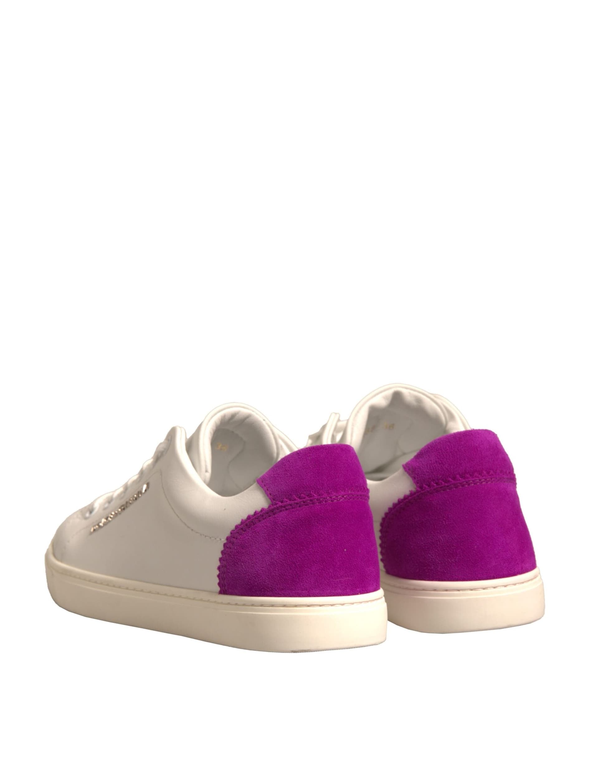 Dolce & Gabbana White Suede Leather Low Top Sneakers Shoes - 4