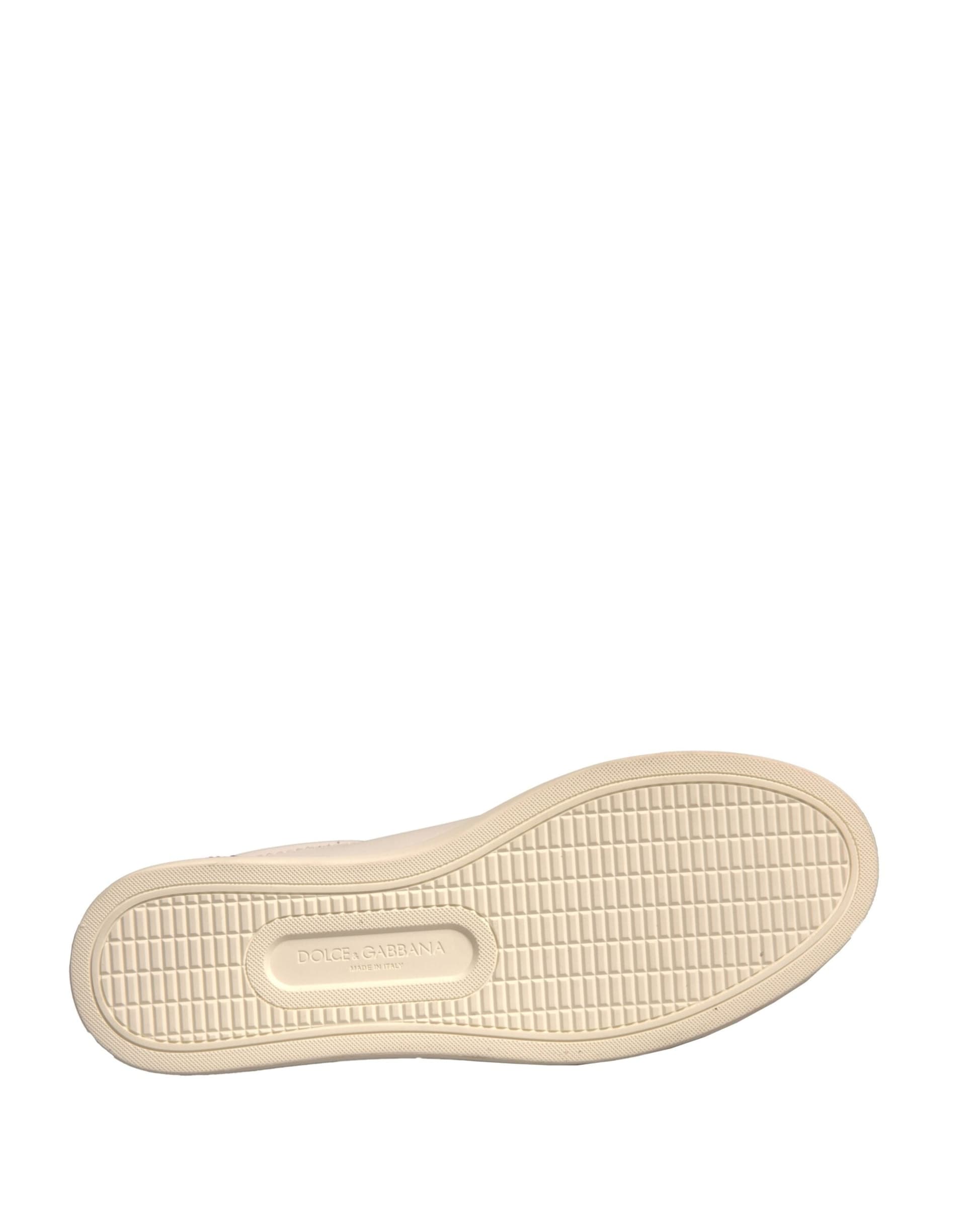 Dolce & Gabbana White Suede Leather Low Top Sneakers Shoes - 6