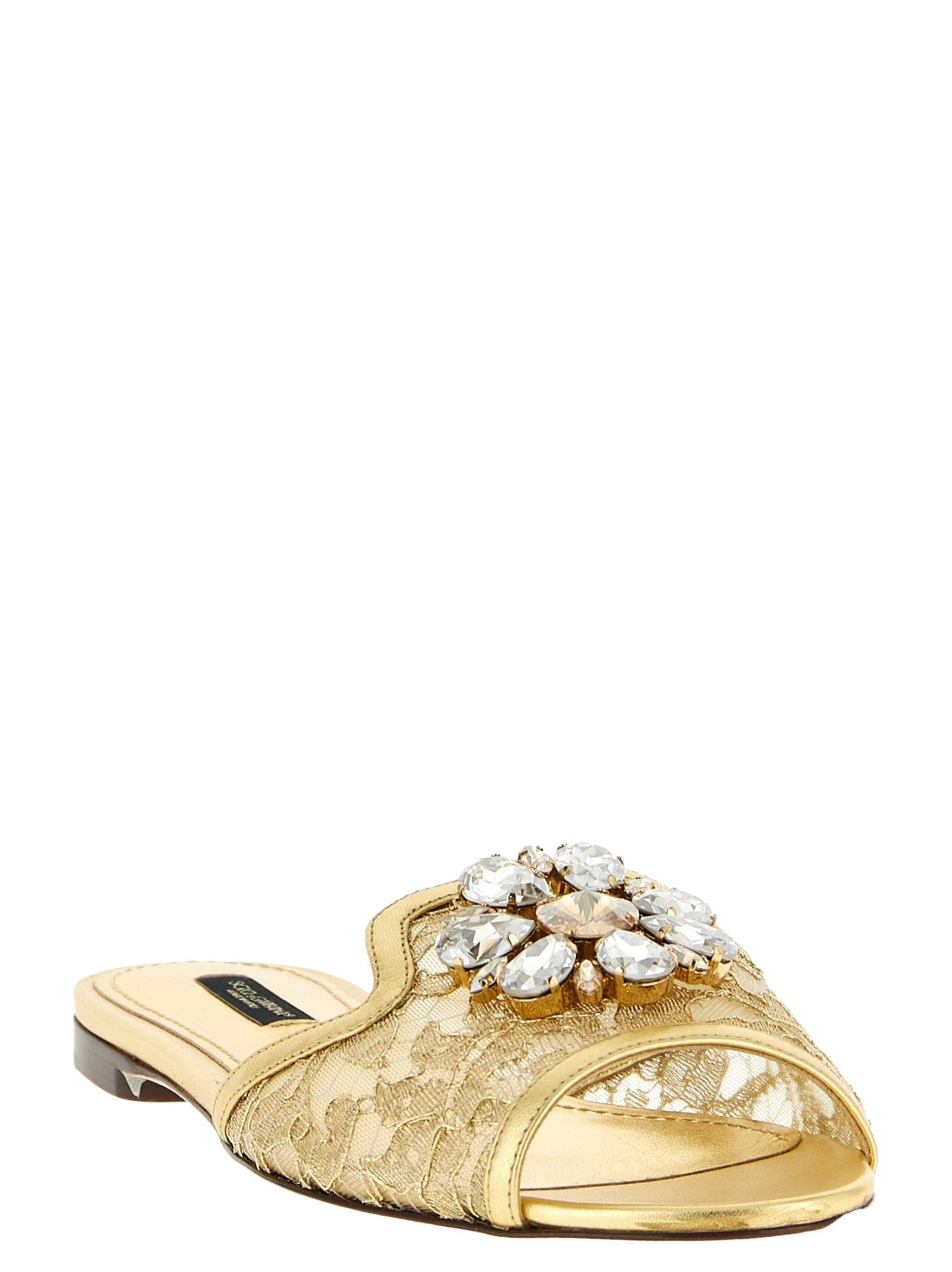 Dolce & Gabbana Gold Polyamide Slides - 2