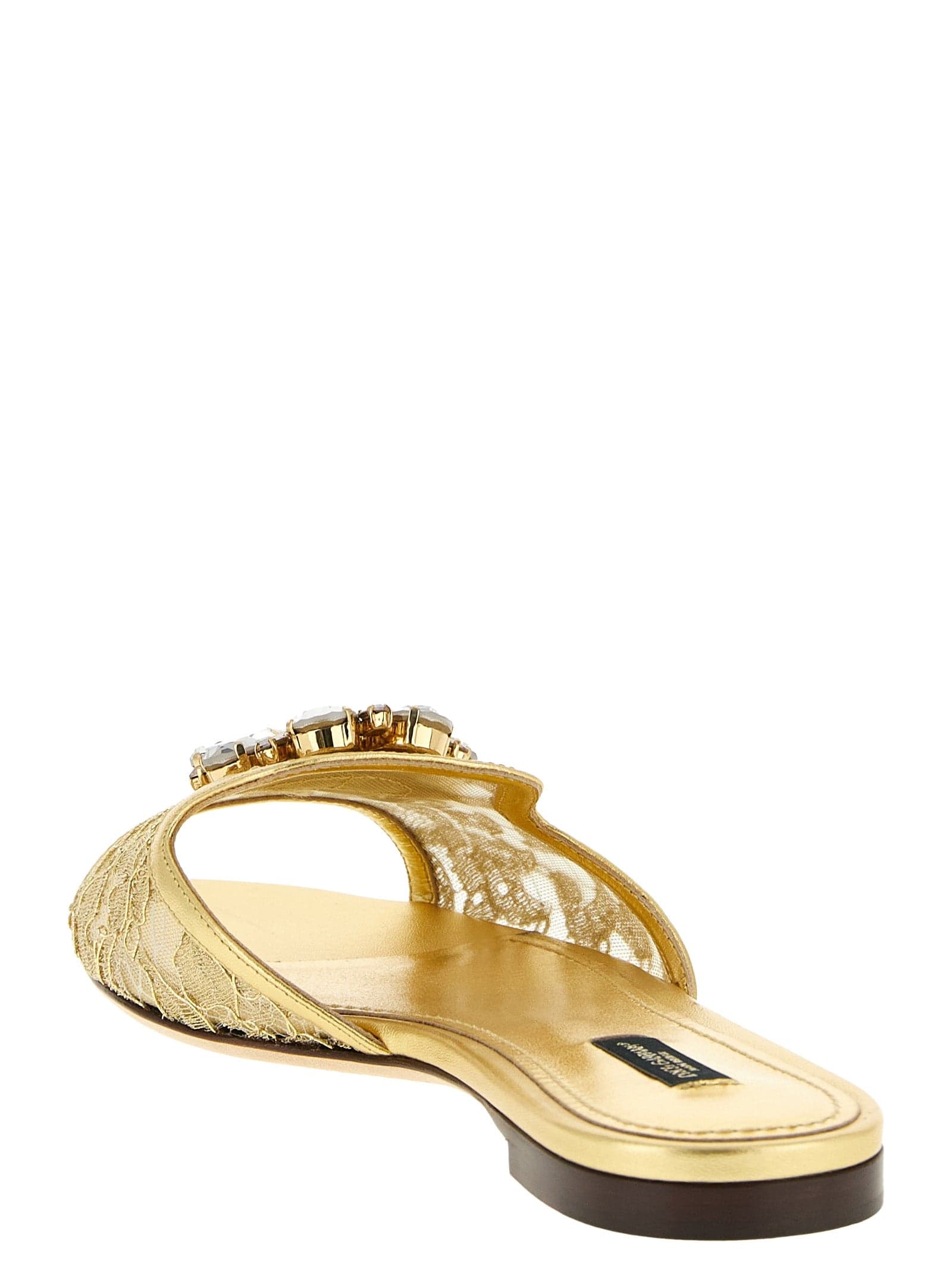 Dolce & Gabbana Gold Polyamide Slides - 3