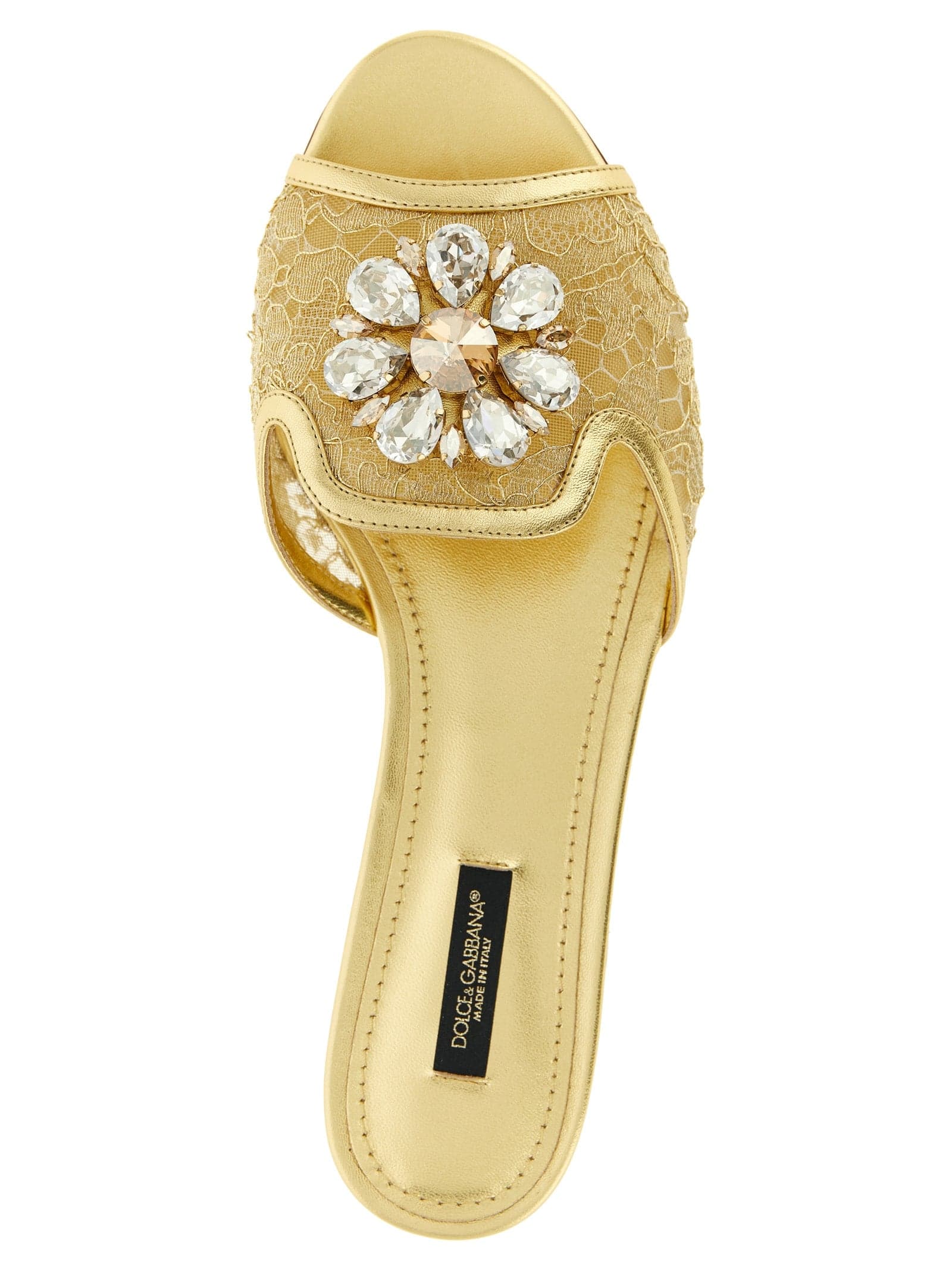 Dolce & Gabbana Gold Polyamide Slides - 4