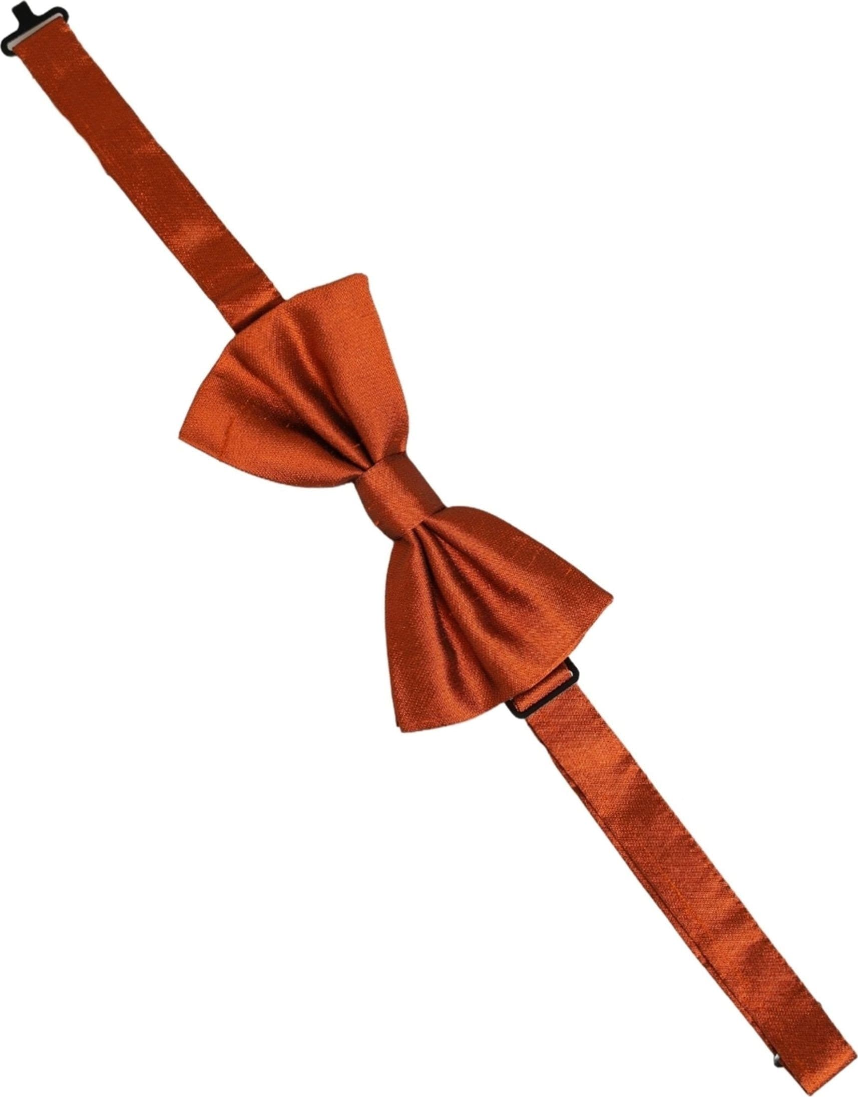 Dolce & Gabbana Men Orange 100% SIlk Adjustable Neck Papillon Bow Tie - 2