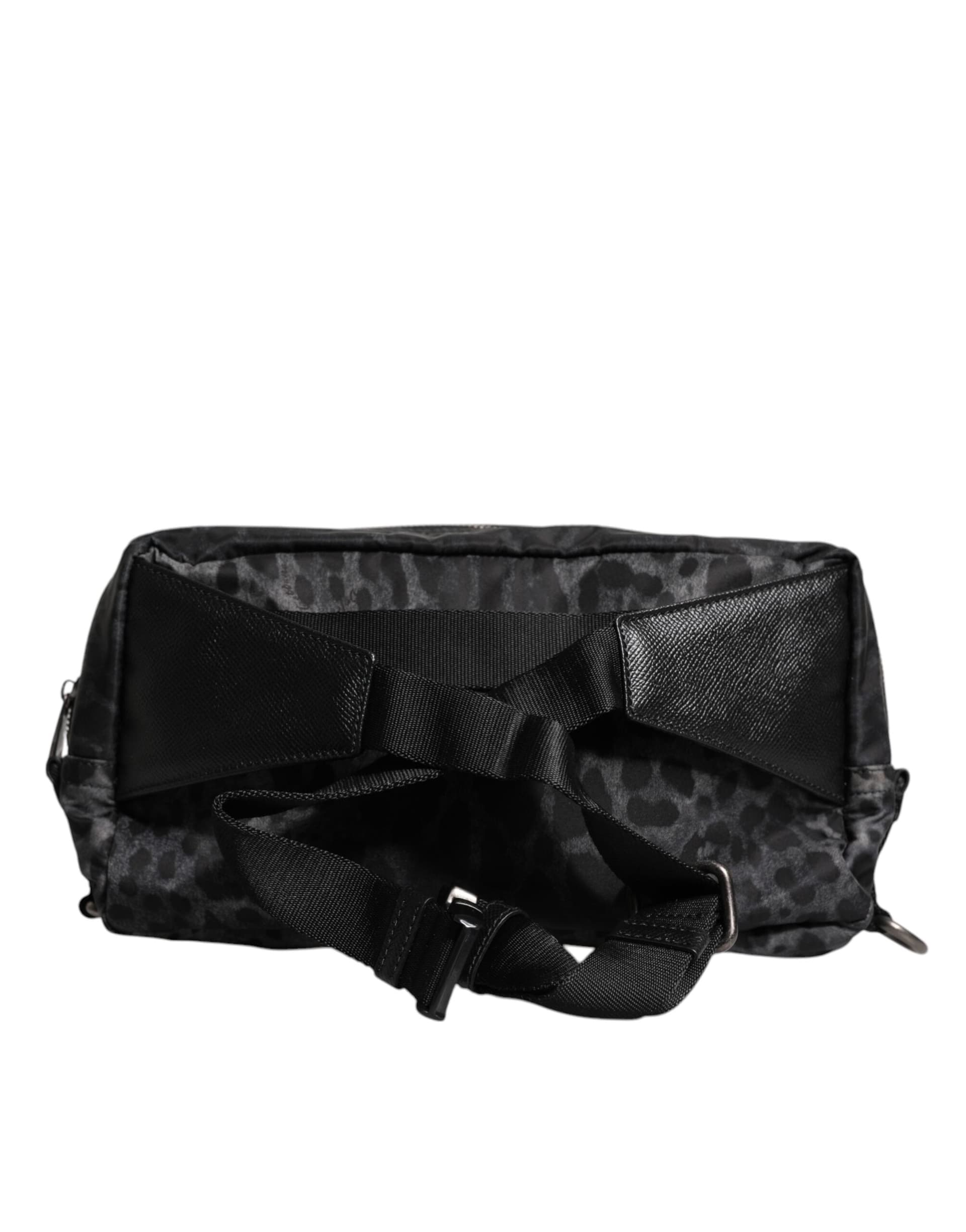 Dolce & Gabbana Black Gray Leopard DG Logo Belt Waist Fanny Pack Bag - 4