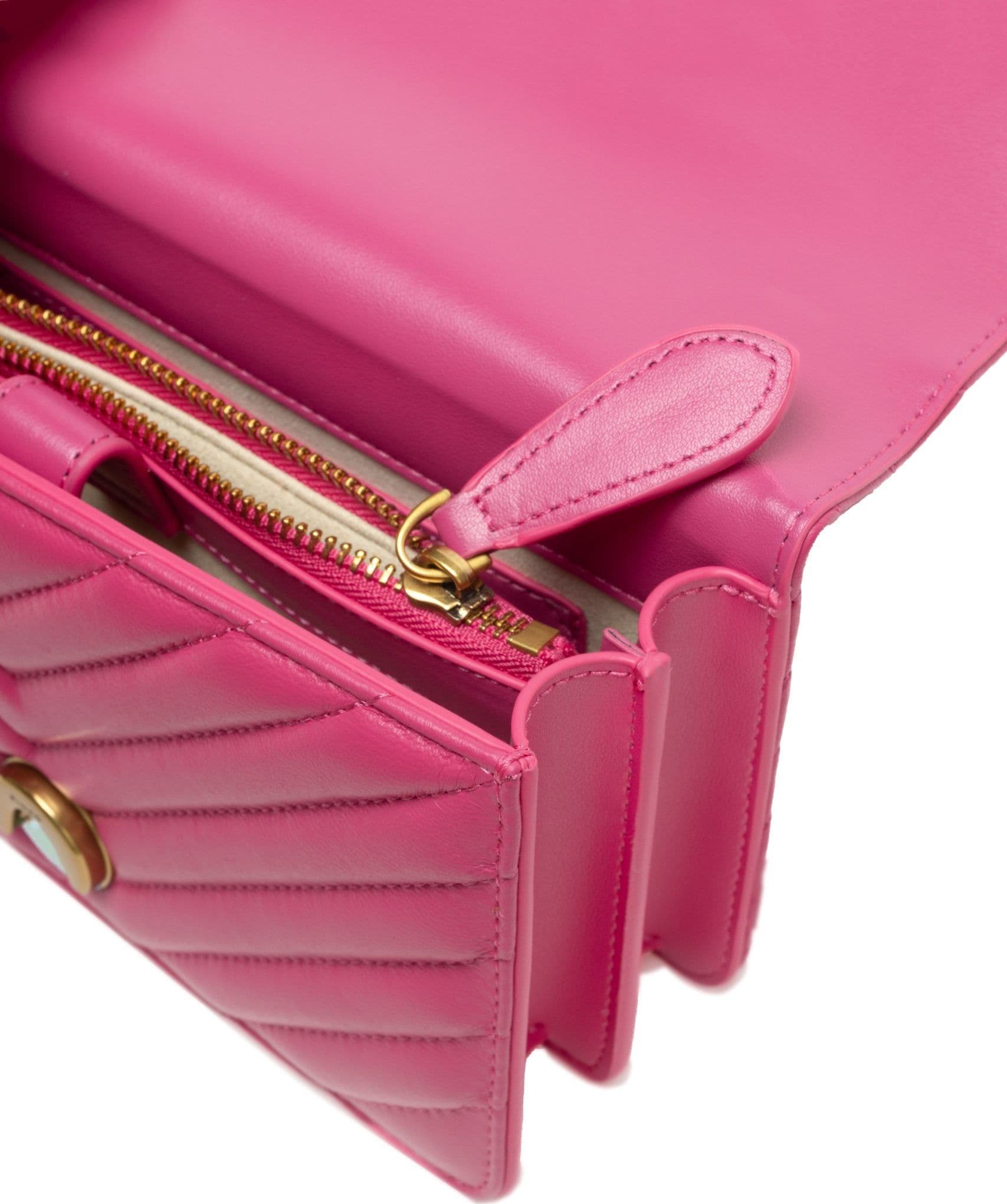 PINKO Pink Leather Love One Mini Shoulder Bag - 4