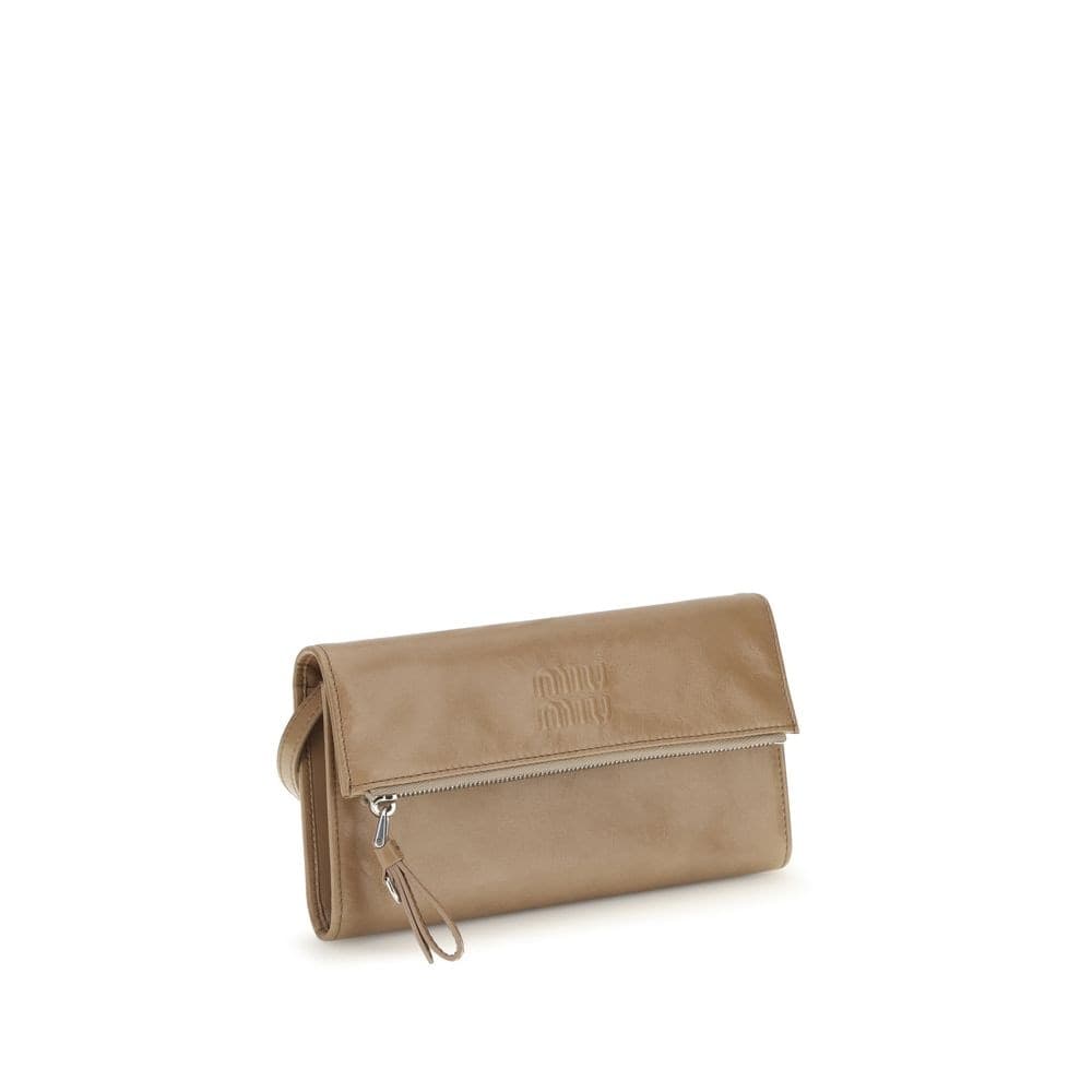 Miu Miu Beige Calf Leather Bos Taurus Clutch Bag - 2