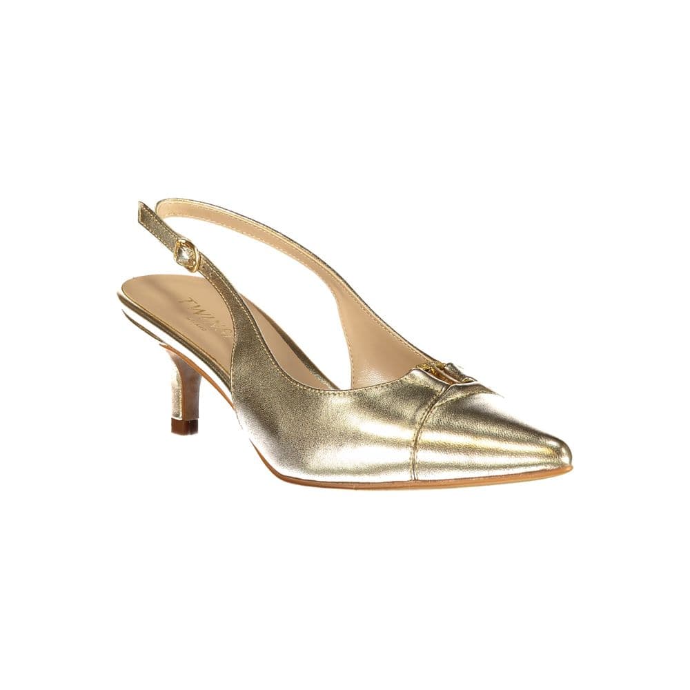 Twinset Gold Leather Women's Sandal - 2