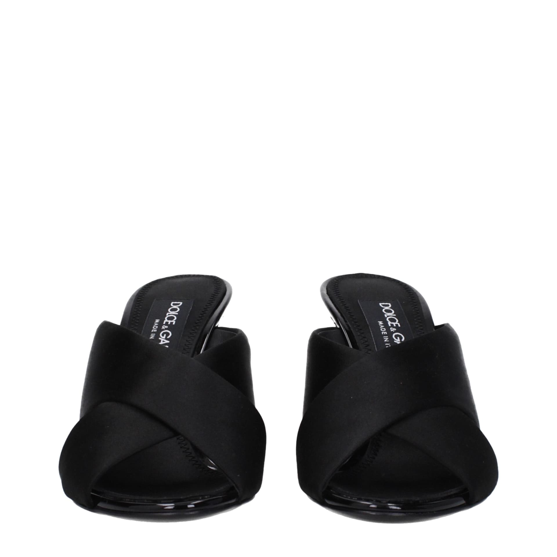 Dolce & Gabbana Black Satin Stiletto Heel Sandals - 3