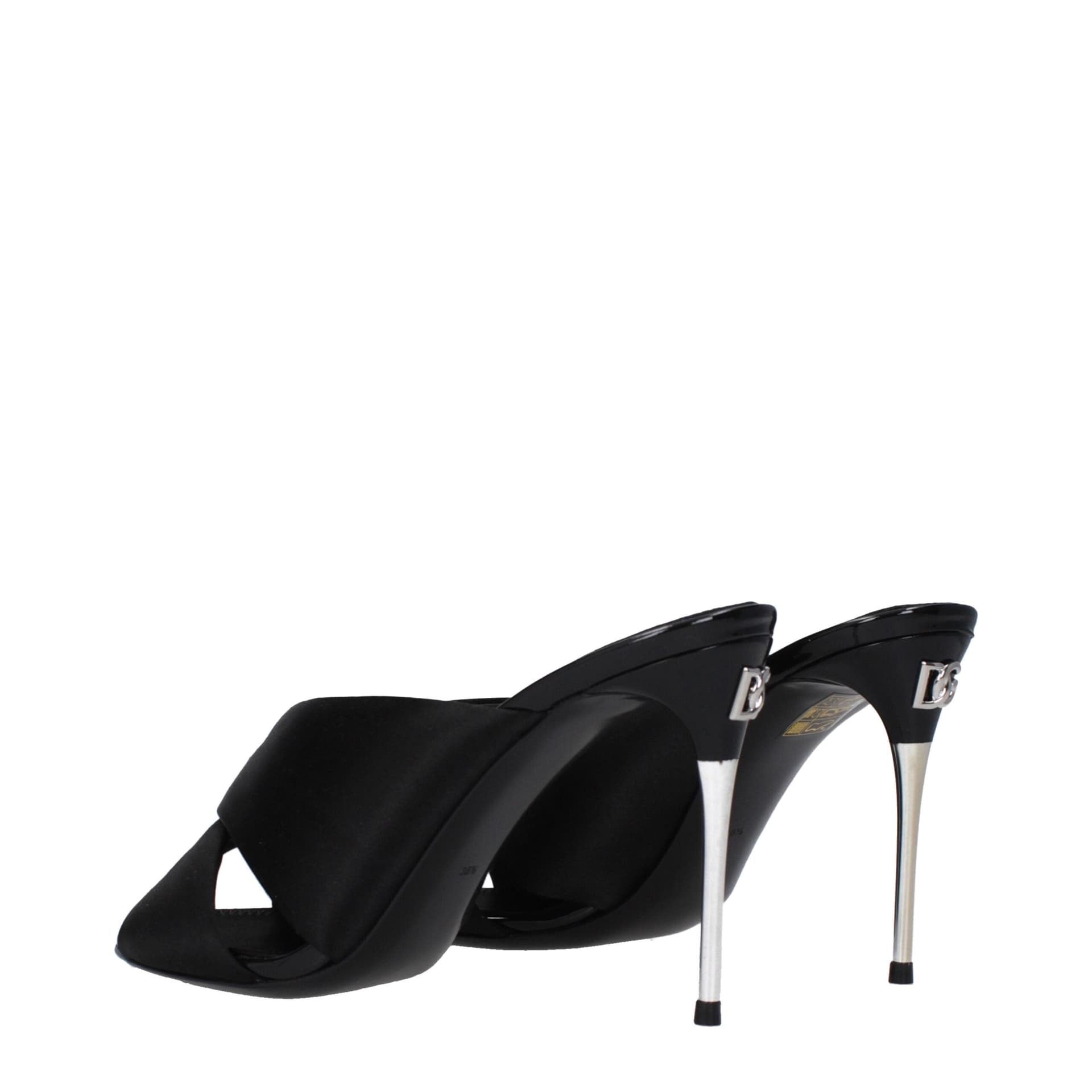Dolce & Gabbana Black Satin Stiletto Heel Sandals - 4
