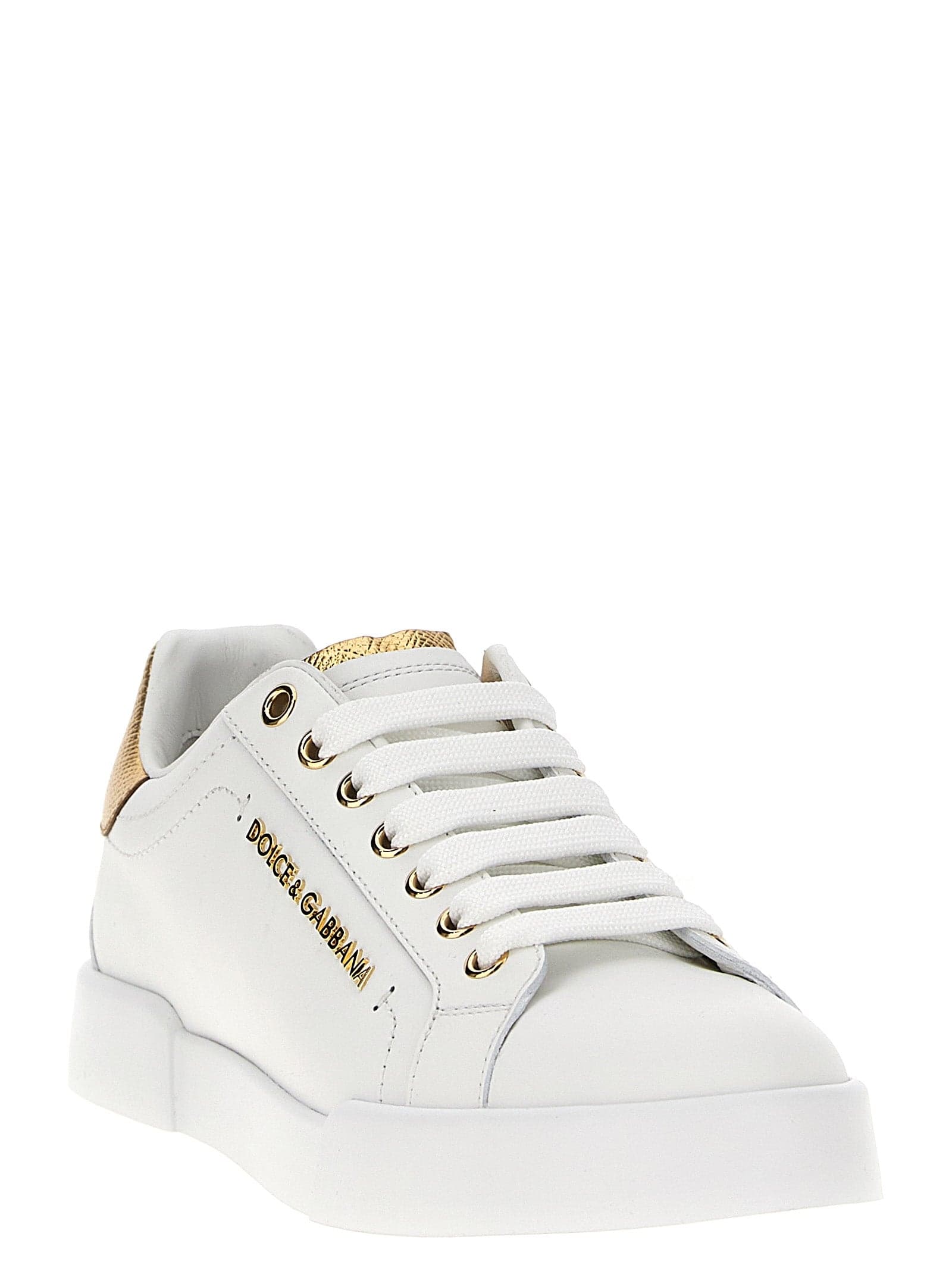 Dolce & Gabbana Gold Calfskin Low Top Sneakers - 2