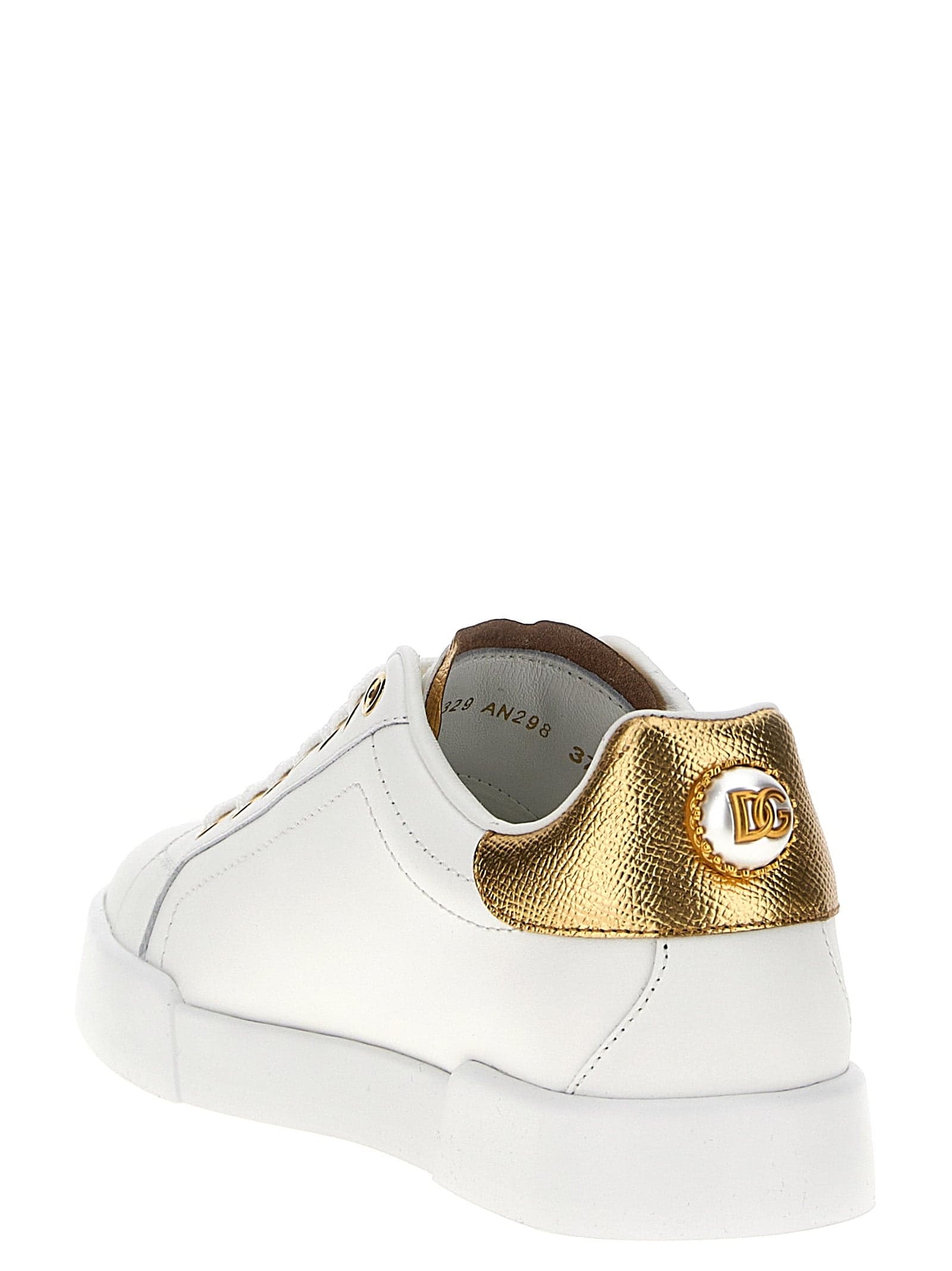 Dolce & Gabbana Gold Calfskin Low Top Sneakers - 3