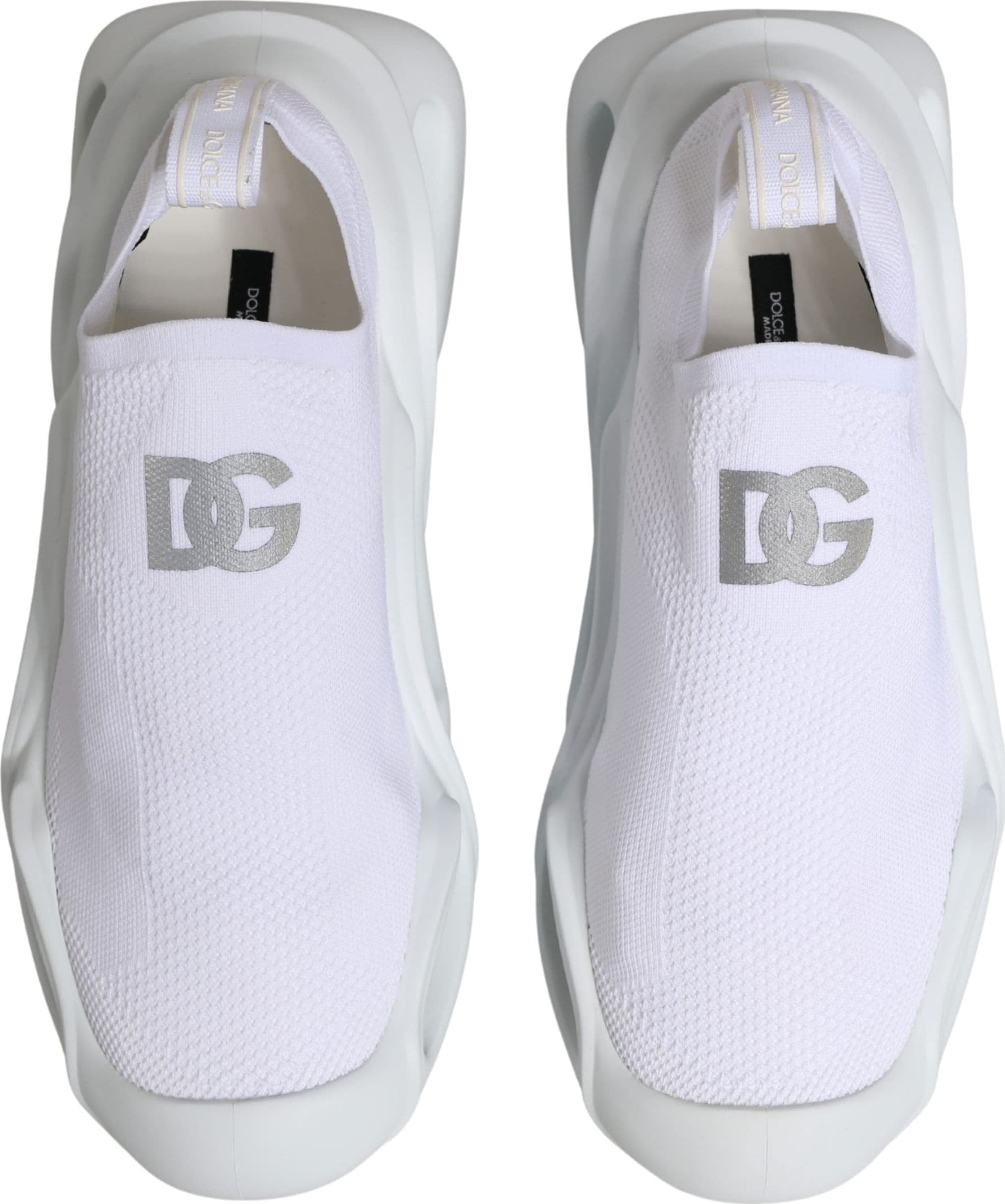 Dolce & Gabbana White Slip On Wave Low Top Sneakers Shoes - 2