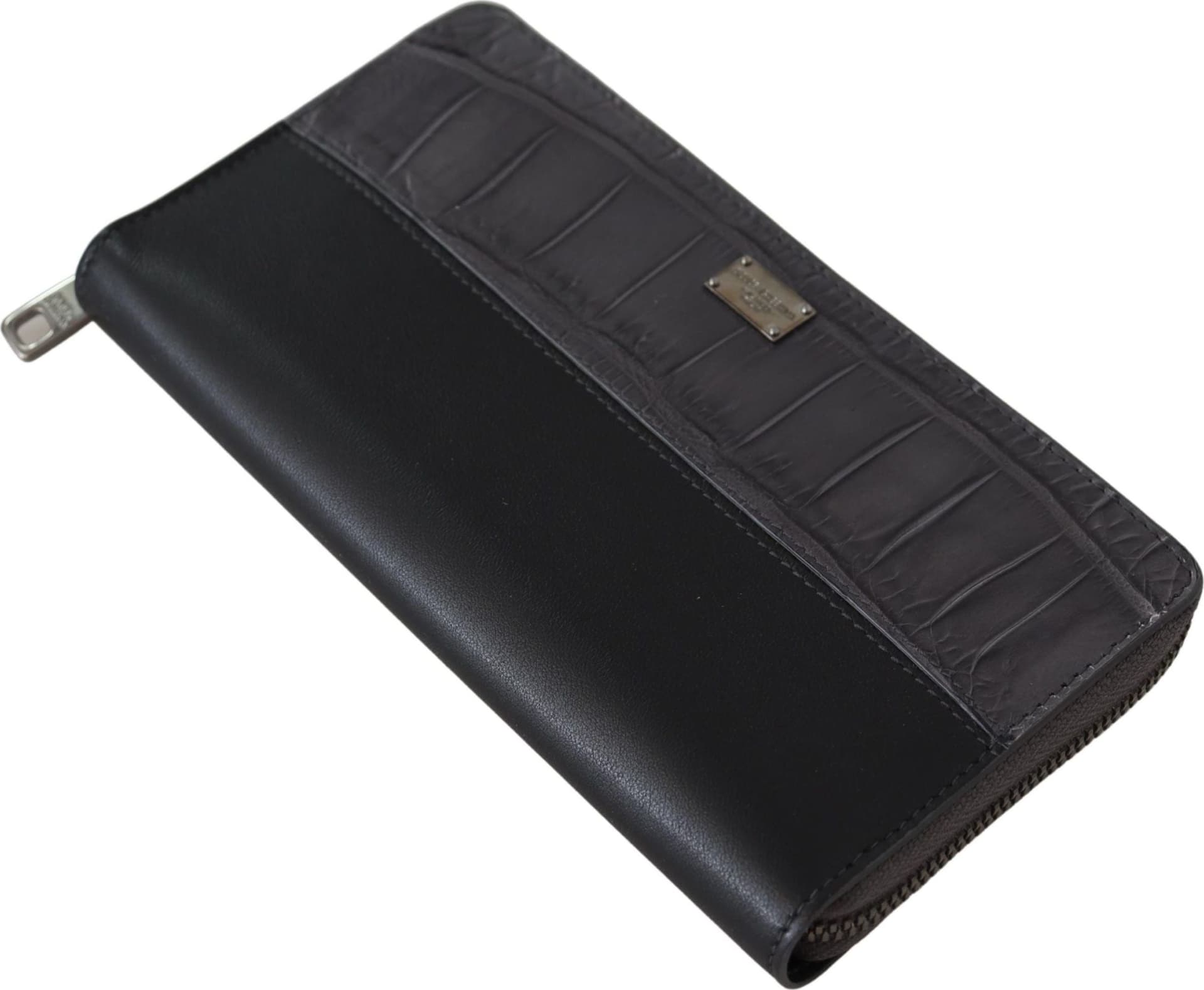Dolce & Gabbana Black Zip Around Continental Clutch Leather Wallet - 4