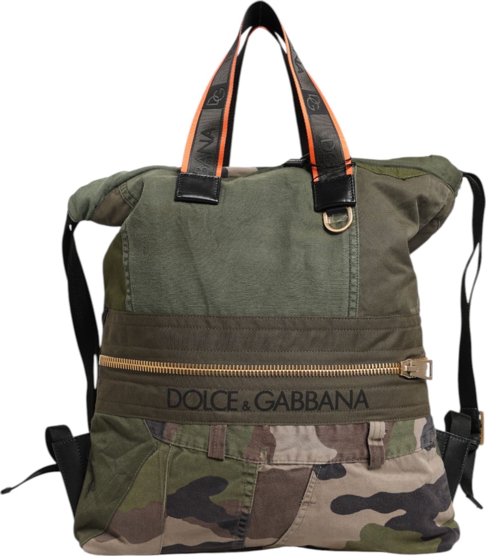 Dolce & Gabbana Military Green Patchwork Rucksack Backpack Bag - 3