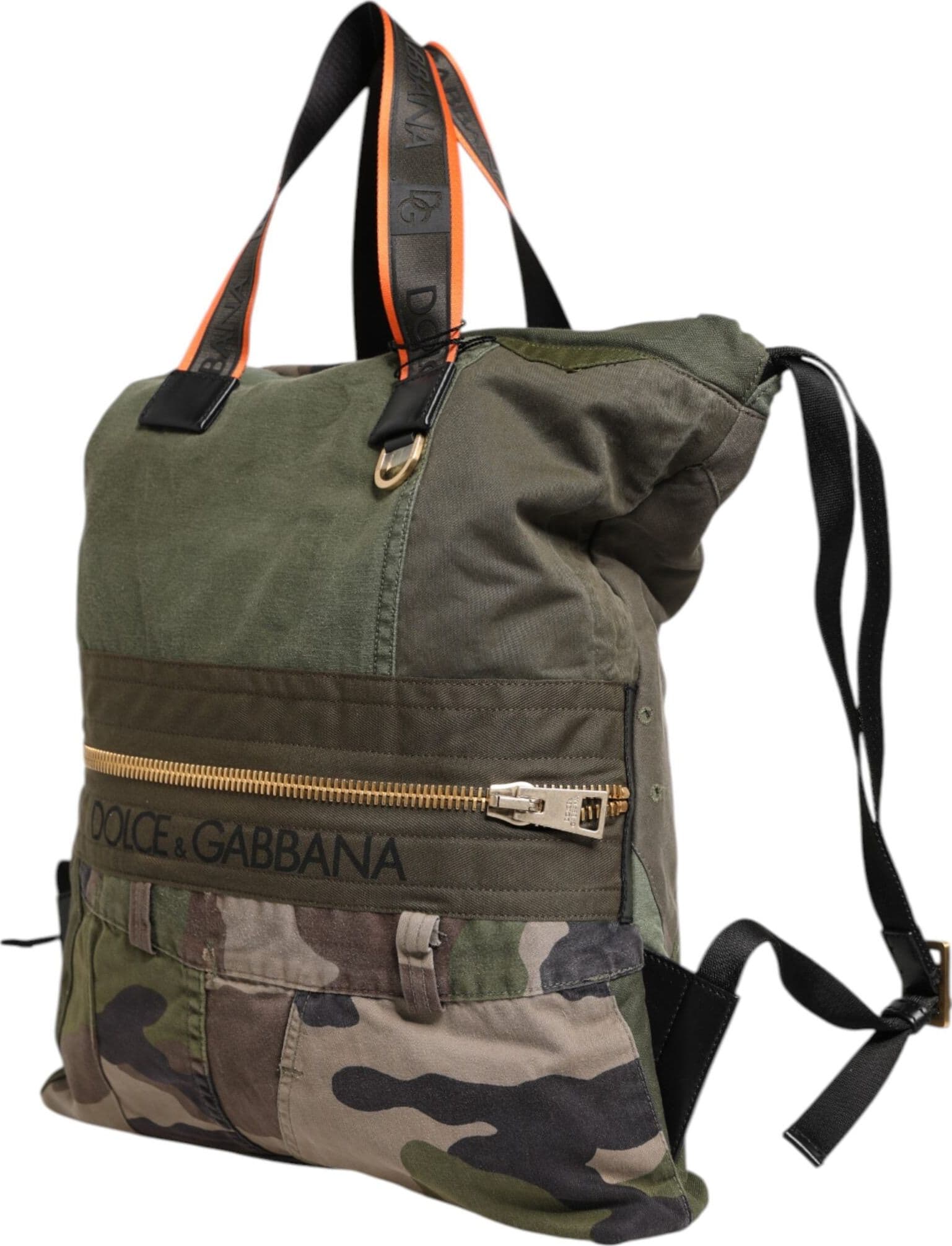 Dolce & Gabbana Military Green Patchwork Rucksack Backpack Bag - 4