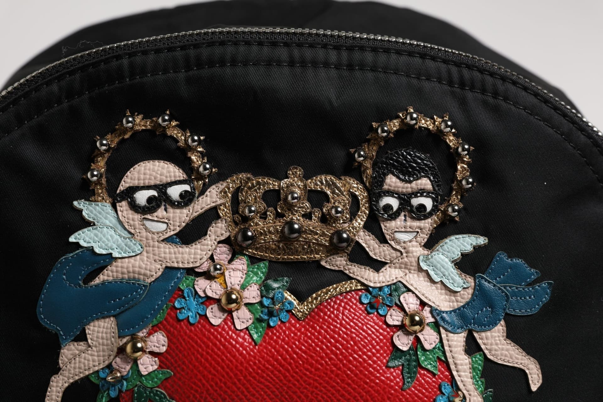 Dolce & Gabbana Black Nylon #DGFAMILY Embellished Backpack VULCANO Bag - 4