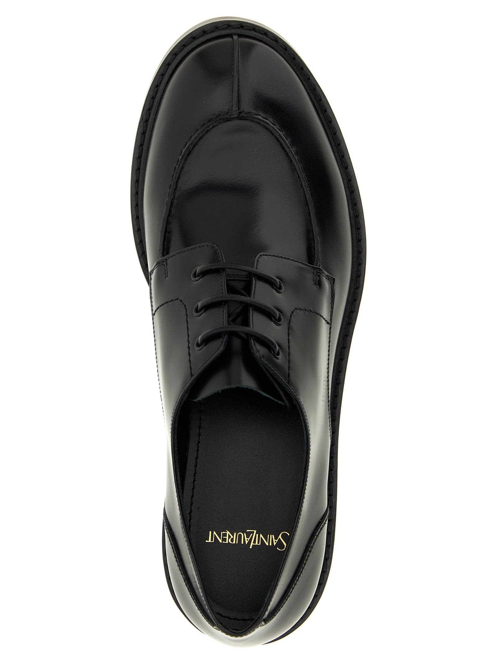 Saint Laurent Black Calfskin Oxfords And Derbies - 4