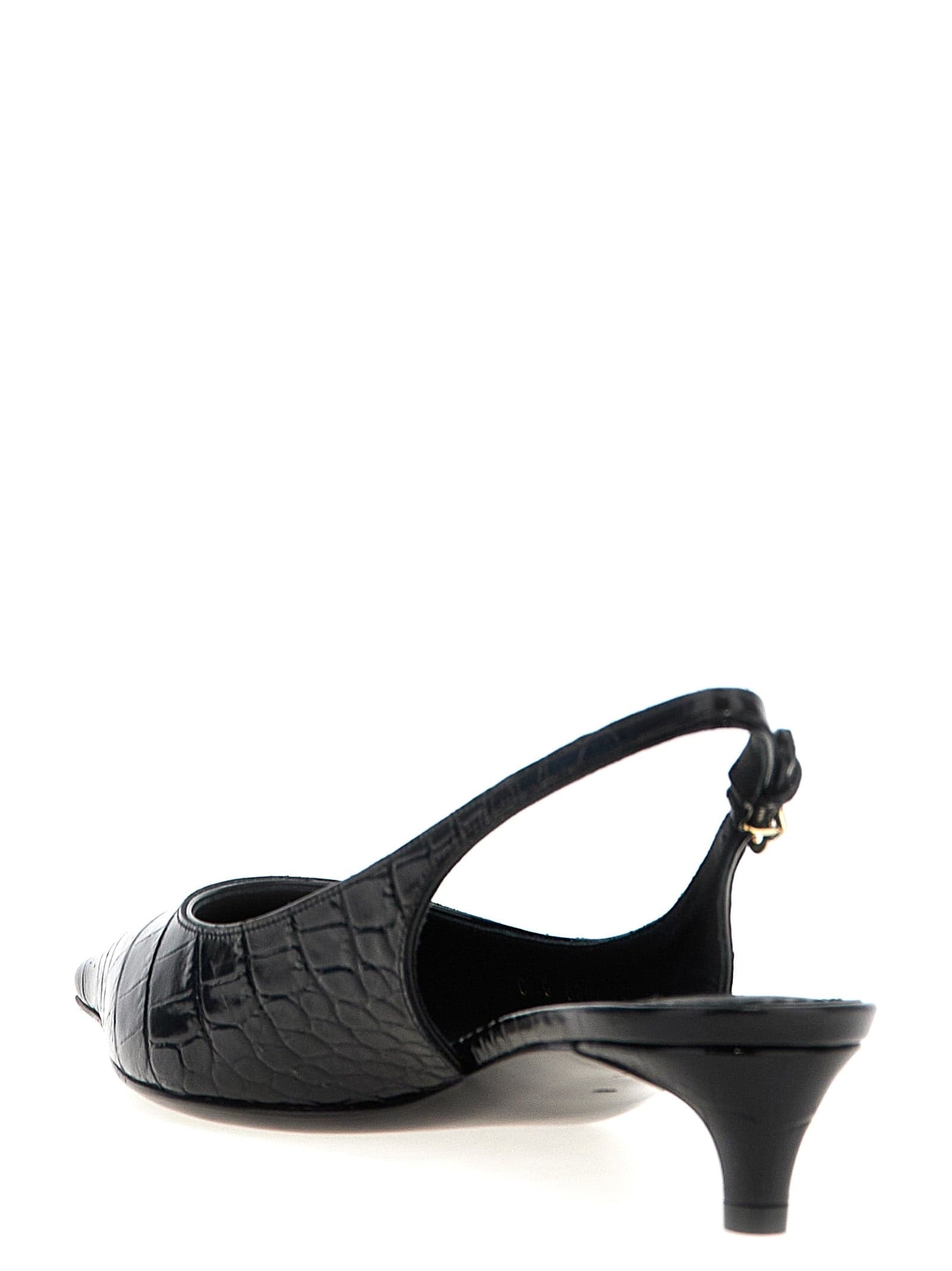 Dolce & Gabbana Black Calfskin Mid Heel Pumps - 3