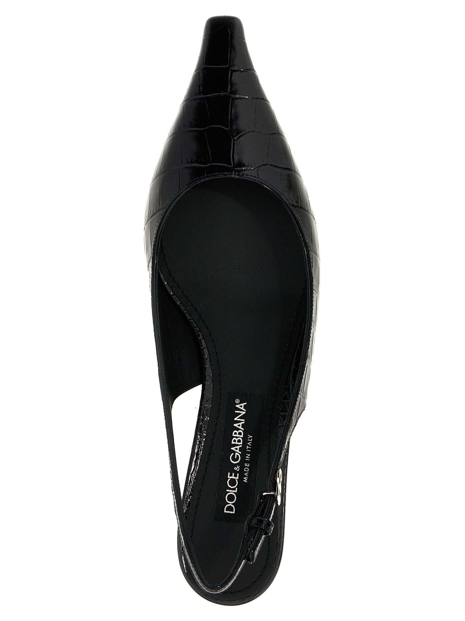 Dolce & Gabbana Black Calfskin Mid Heel Pumps - 4