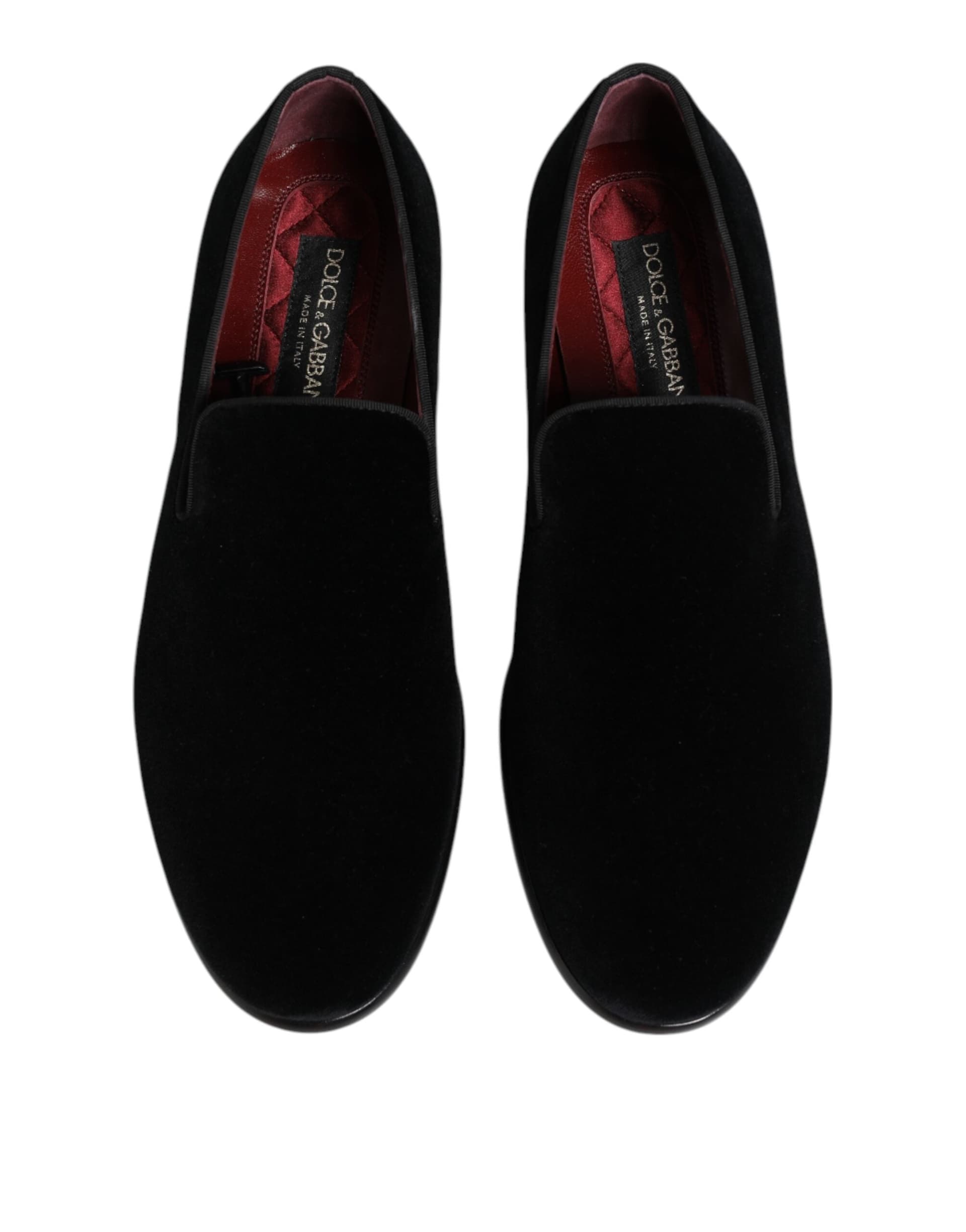 Dolce & Gabbana Black Velvet Loafers Formal Men Dress Shoes - 2
