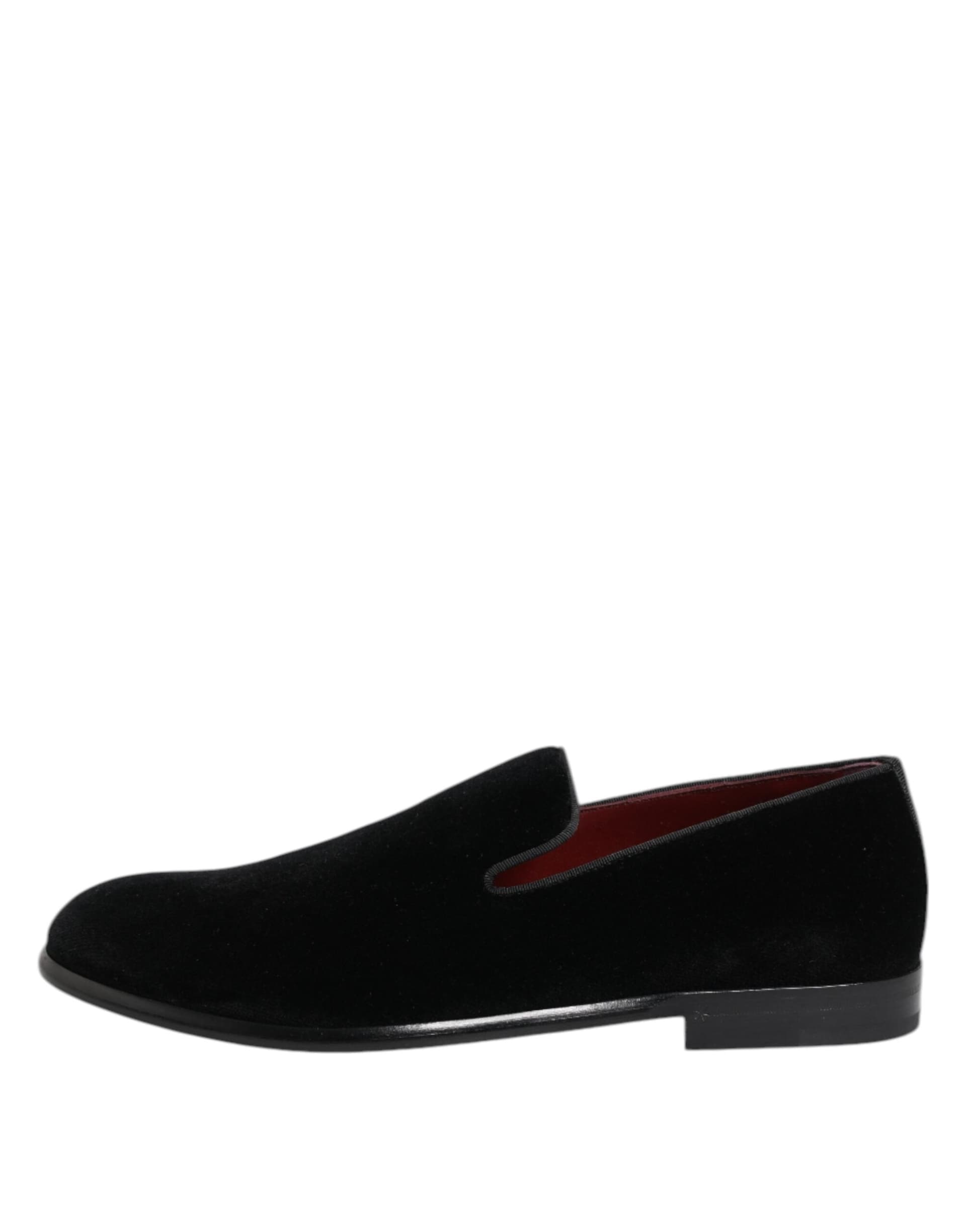 Dolce & Gabbana Black Velvet Loafers Formal Men Dress Shoes - 5