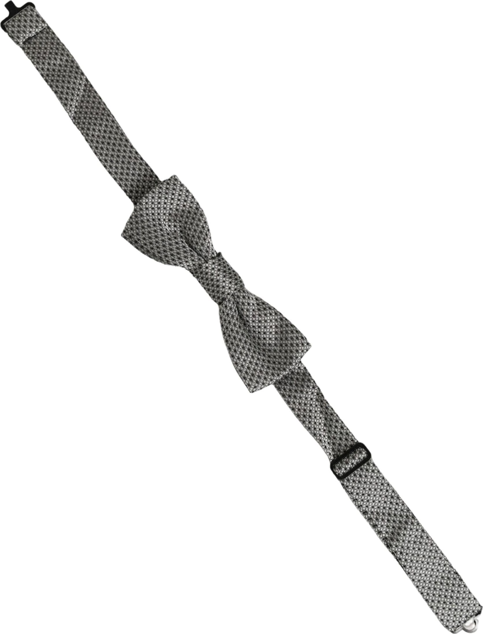 Dolce & Gabbana Men Gray Silk Patterned Adjustable Neck Papillon Bow Tie - 2