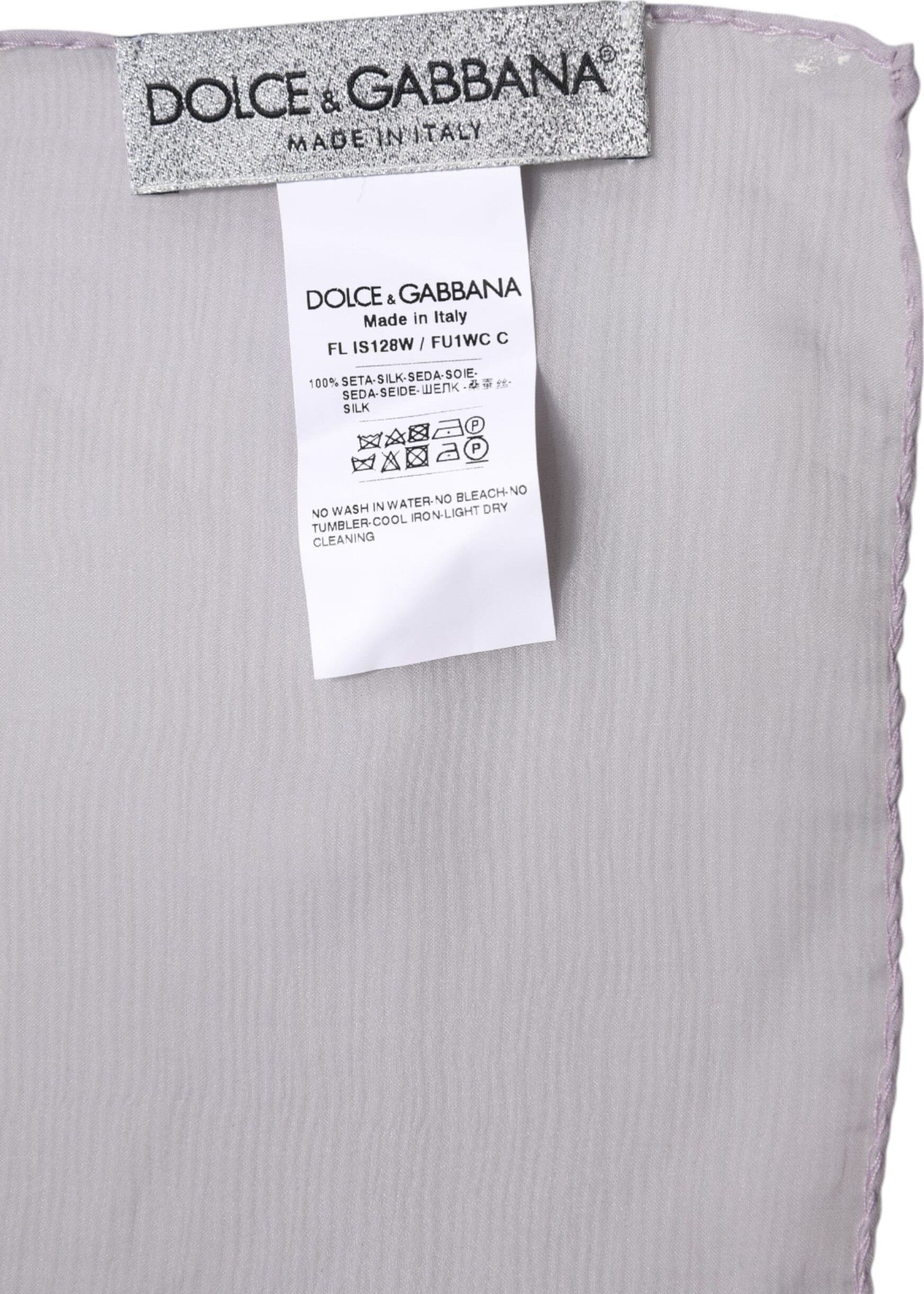Dolce & Gabbana Purple Silk Rectangle Wrap Shawl Scarf - 6
