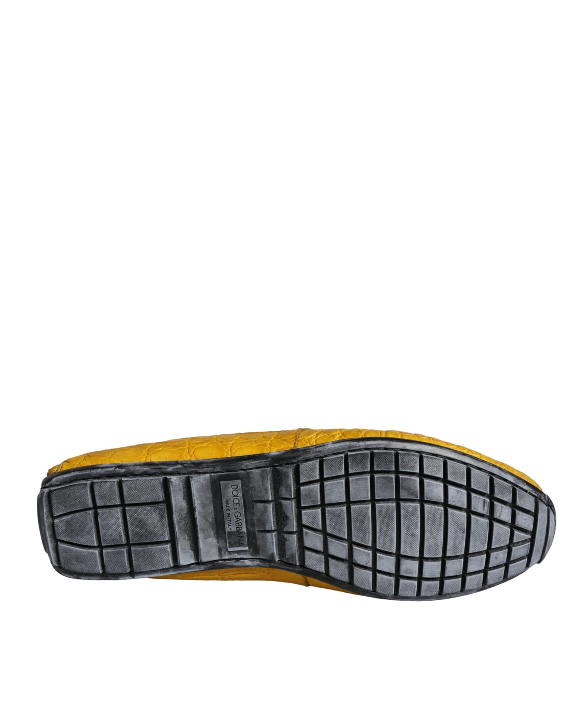 Dolce & Gabbana Yellow Leather Slip Mocassin Loafers Shoes - 6