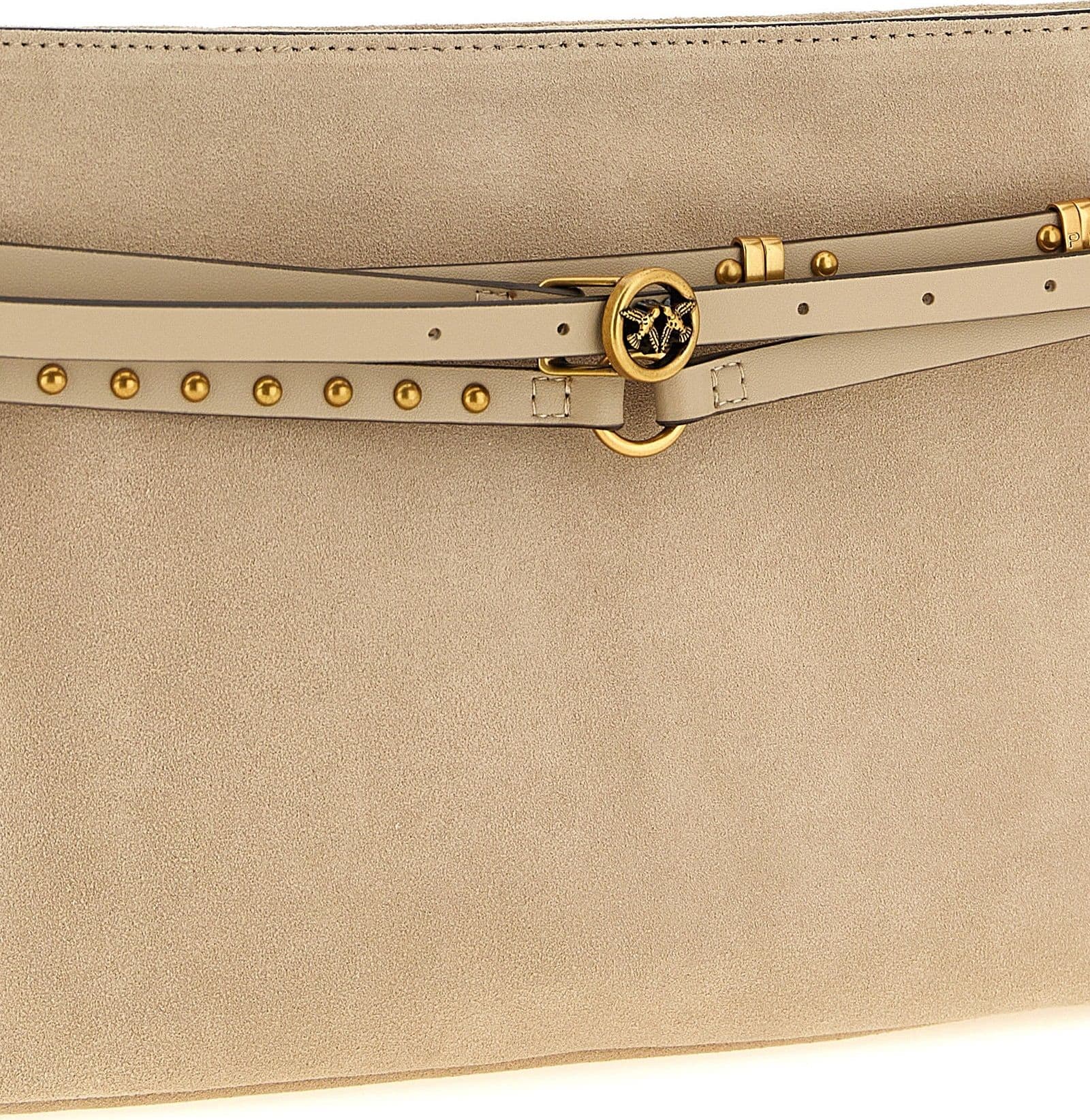 PINKO Beige Cowhide Shoulder Bag - 3