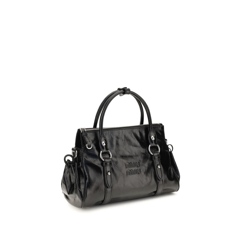Miu Miu Black Calf Leather Bos Taurus Handbag - 2