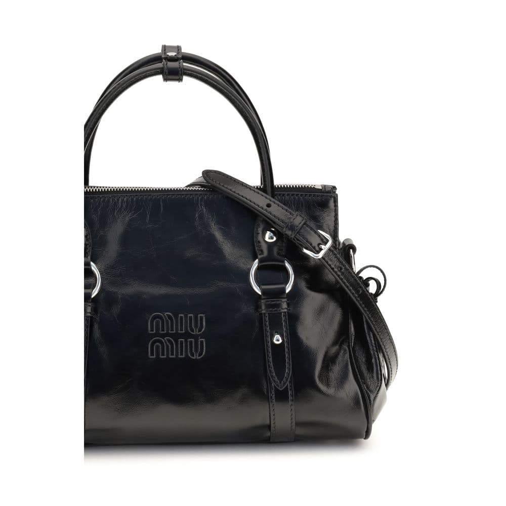 Miu Miu Black Calf Leather Bos Taurus Handbag - 4