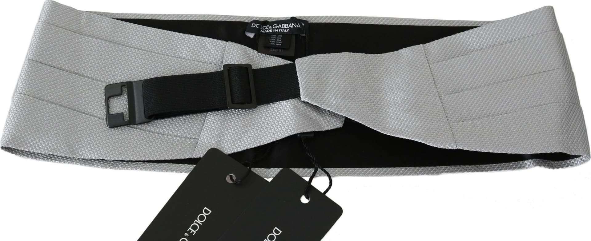 Dolce & Gabbana Gray Men Waist Belt 100% Silk Cummerbund - 4