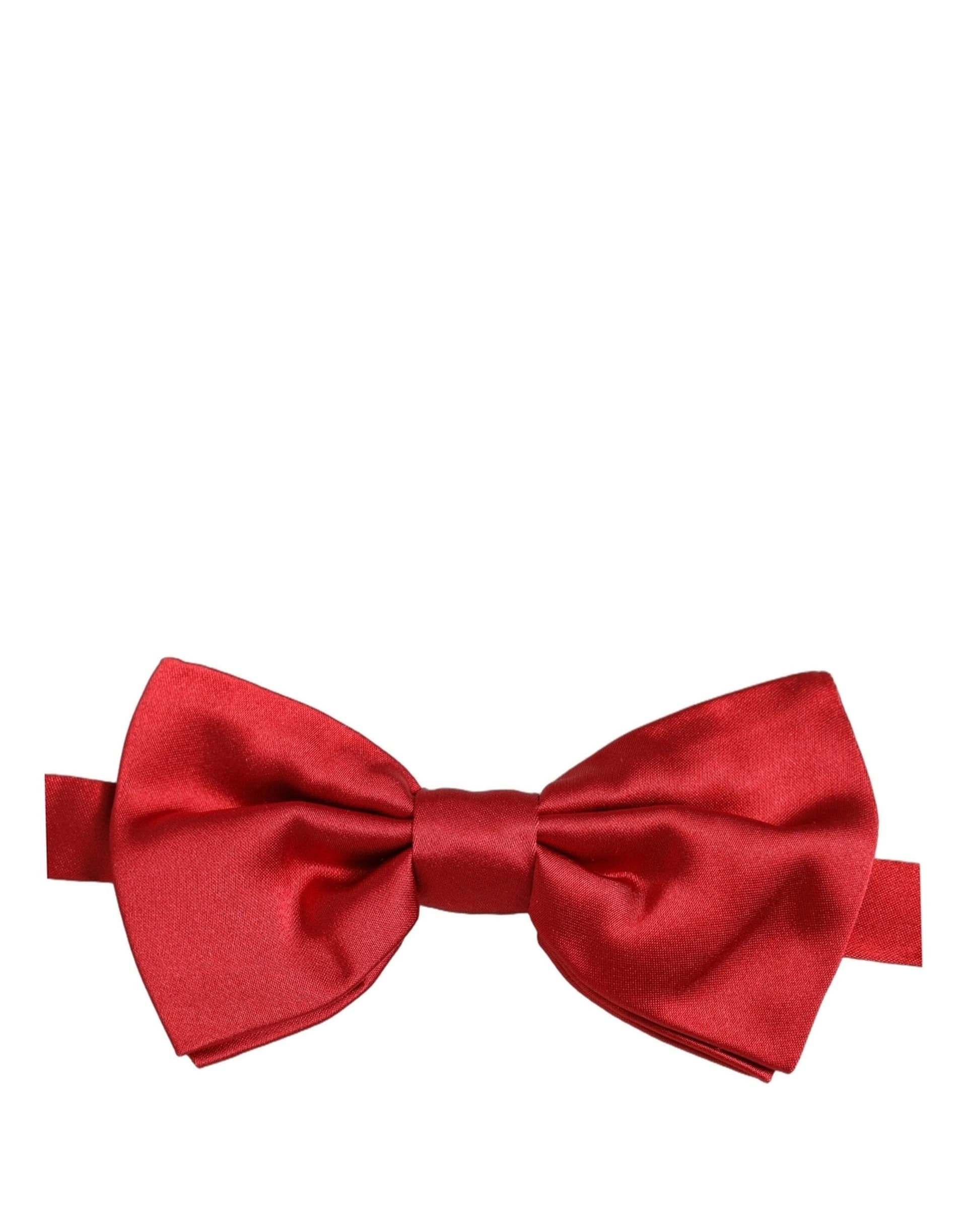 Dolce & Gabbana Men Red 100% Silk Adjustable Neck Papillon Bow Tie - 2