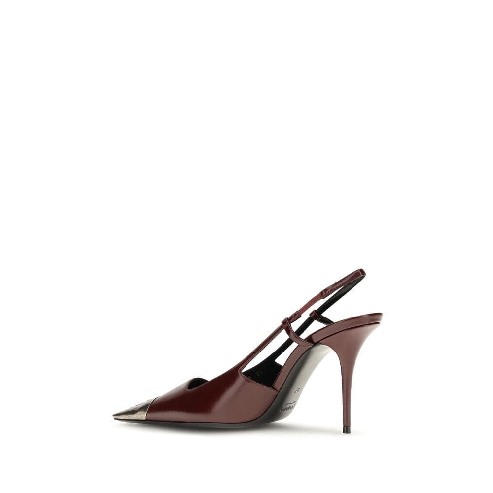 Saint Laurent Bordeaux Calf Leather Bos Taurus High Heel Pumps - 2
