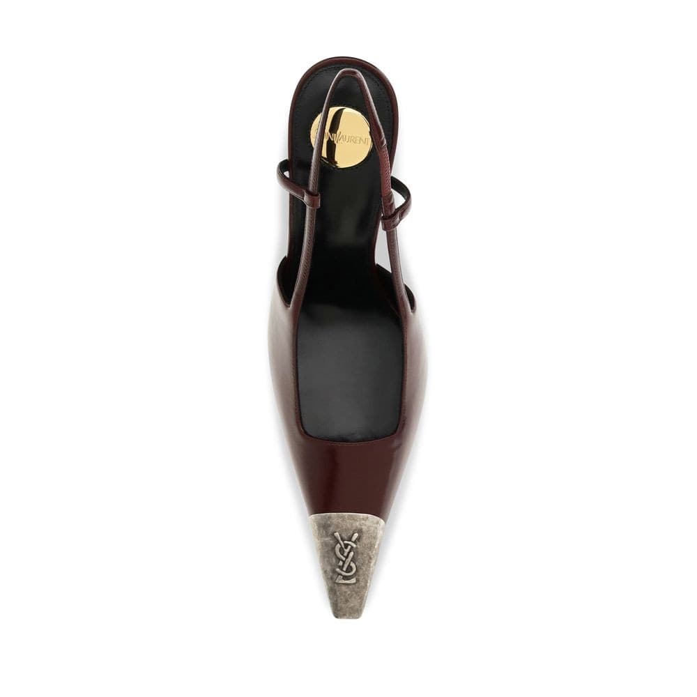 Saint Laurent Bordeaux Calf Leather Bos Taurus High Heel Pumps - 3