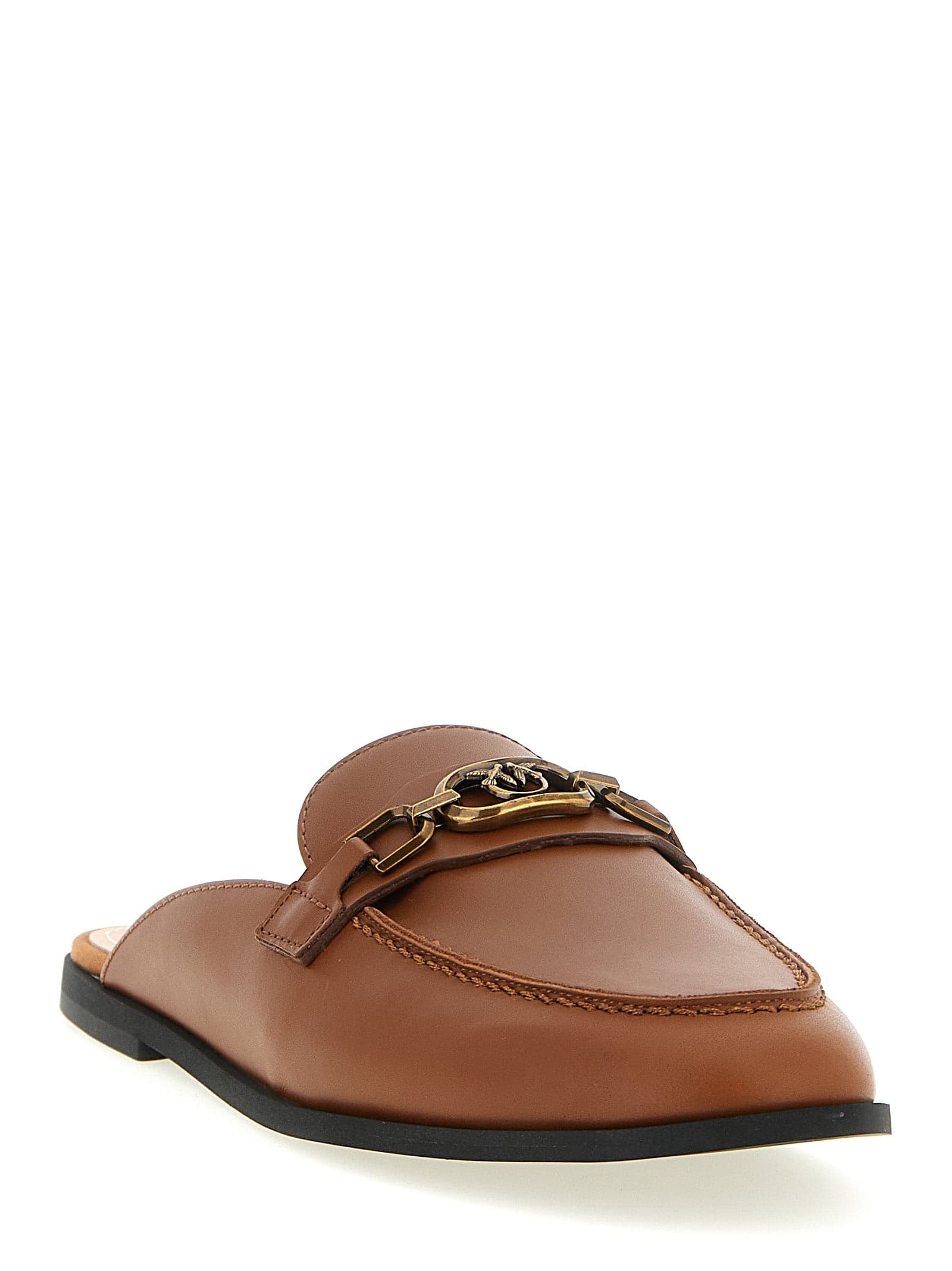 PINKO Brown Calfskin Flats - 2