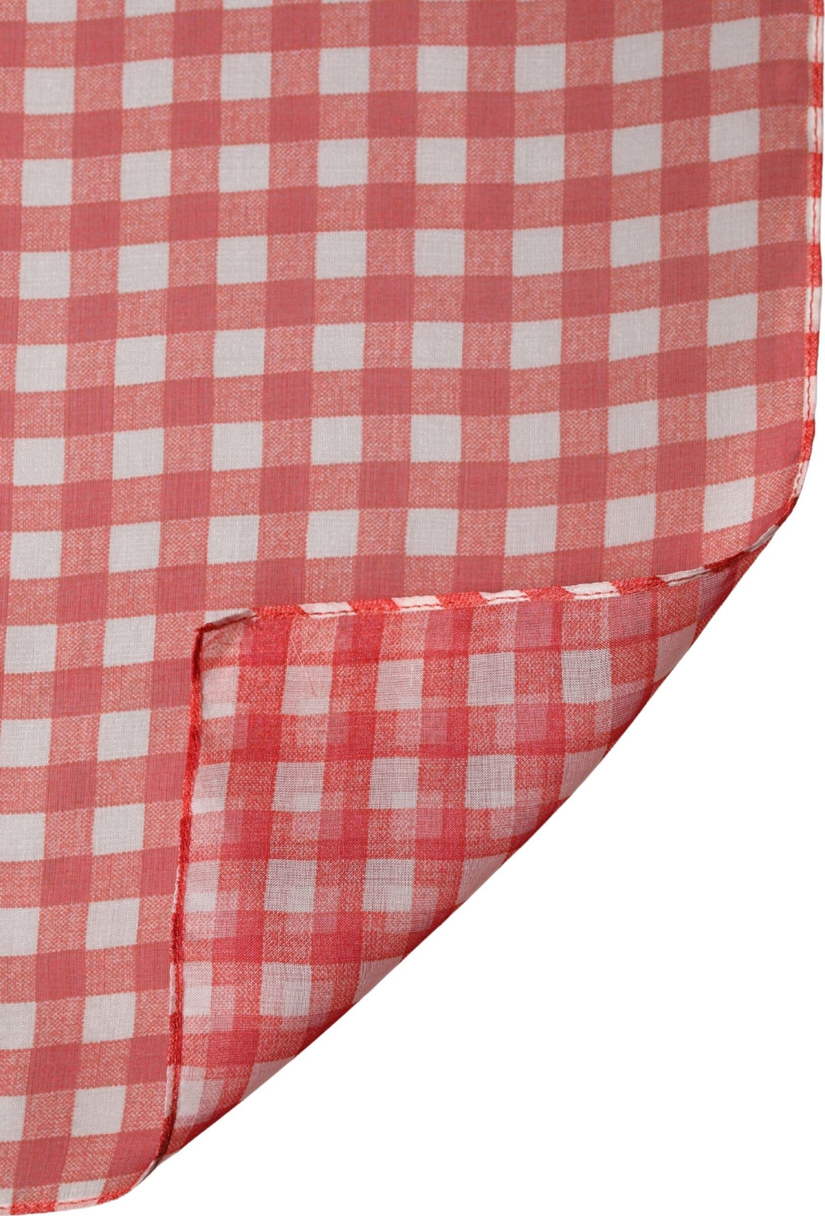 Dolce & Gabbana White Red Check Silk Wrap Foulard 140cm x 136cm Scarf - 3