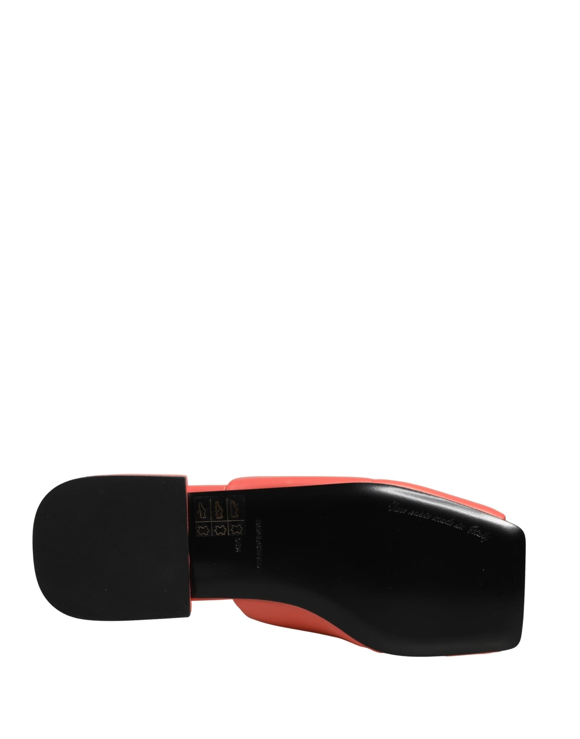 Dolce & Gabbana Orange DG Logo Leather Flats Sandals Shoes - 5