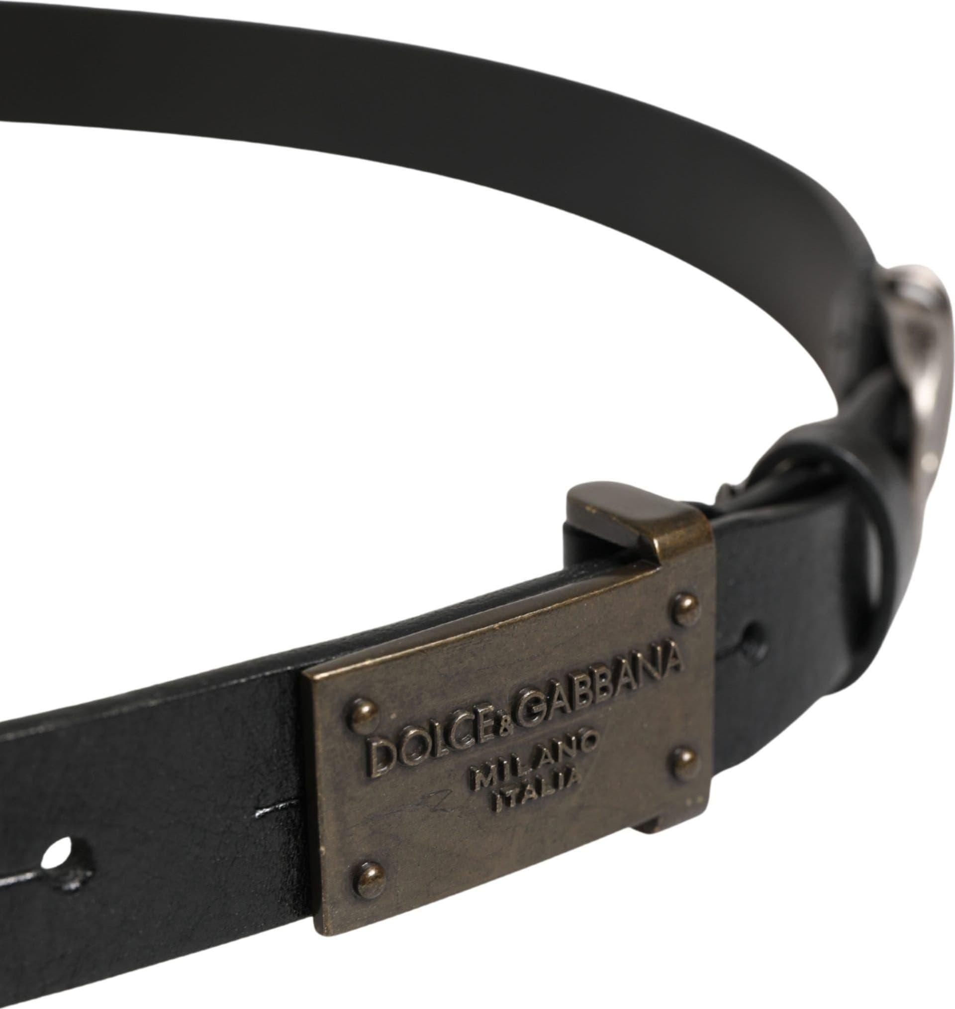 Dolce & Gabbana Men Black Classic Leather Logo Buckle Belt - 4