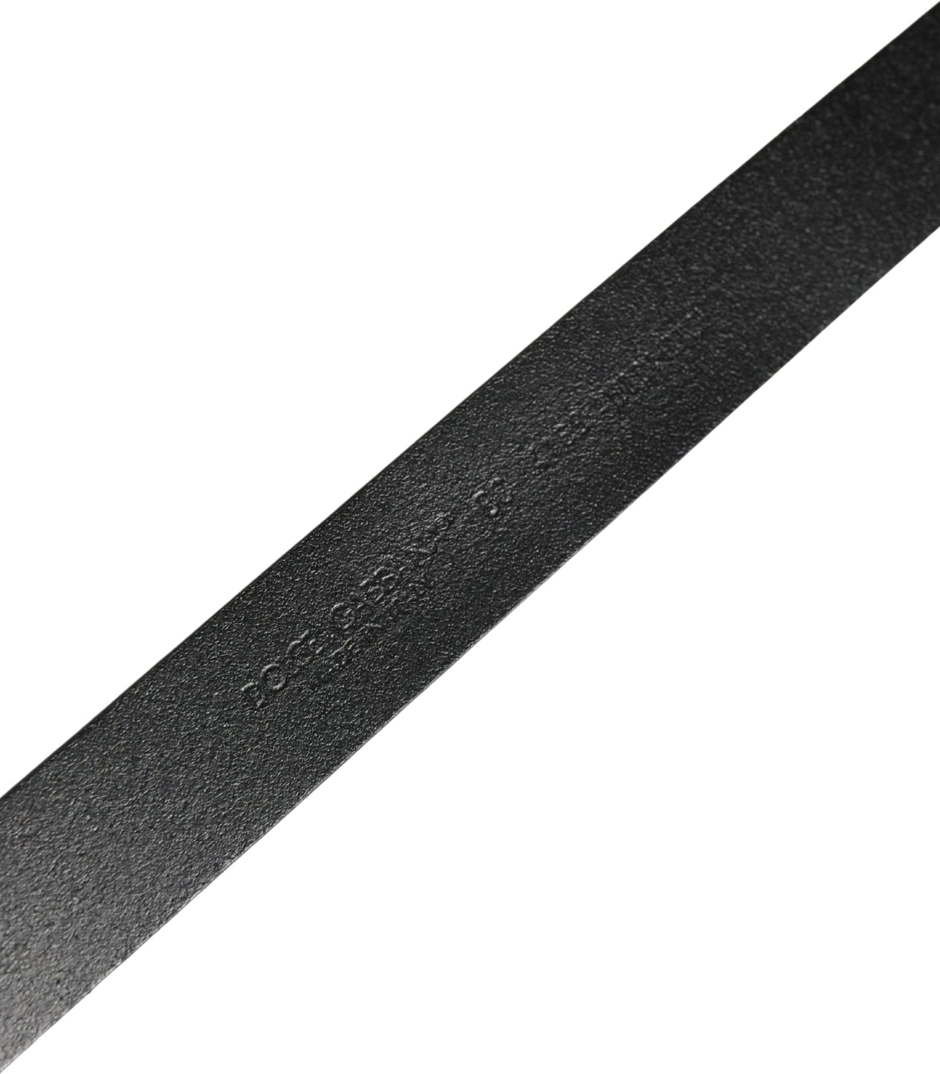 Dolce & Gabbana Men Black Classic Leather Logo Buckle Belt - 6